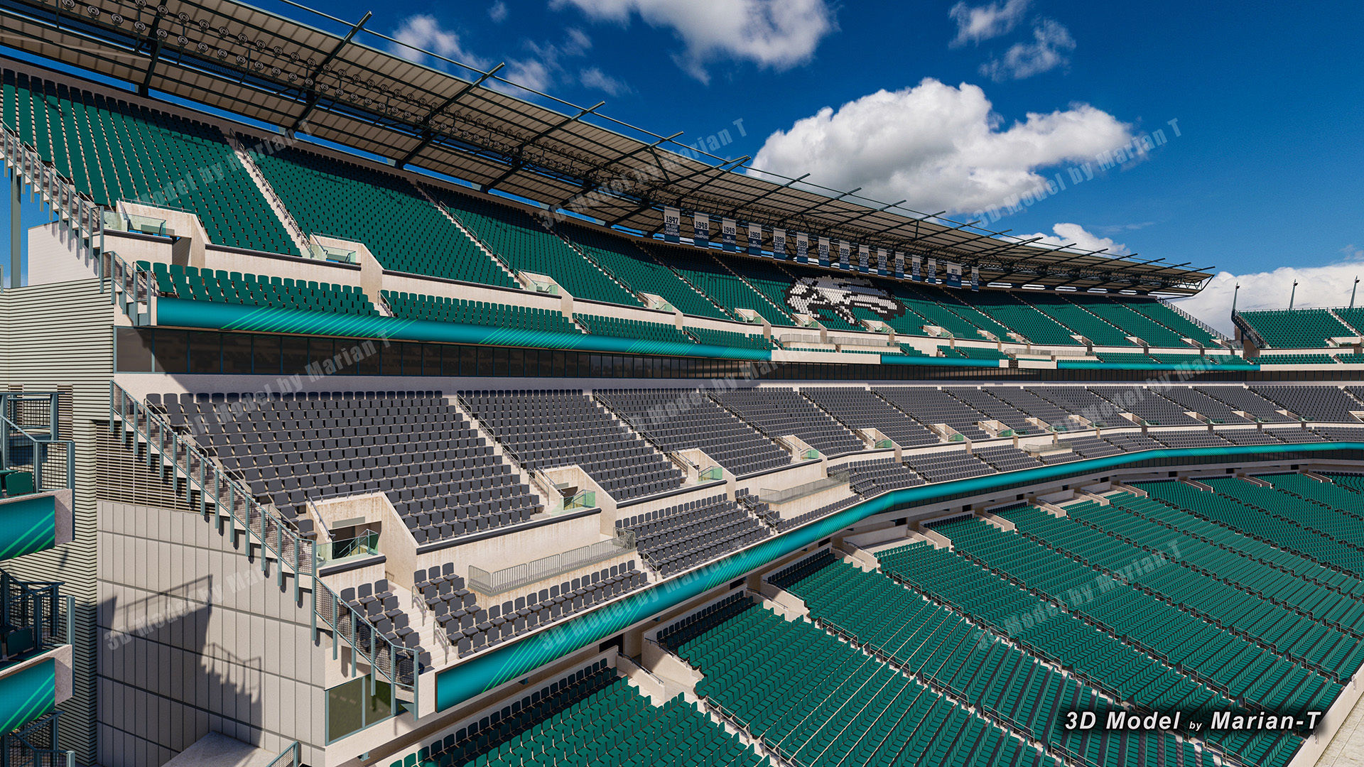 Lincoln Financial Field Stadium - Philadelphia USA  Low-poly 3D model_65