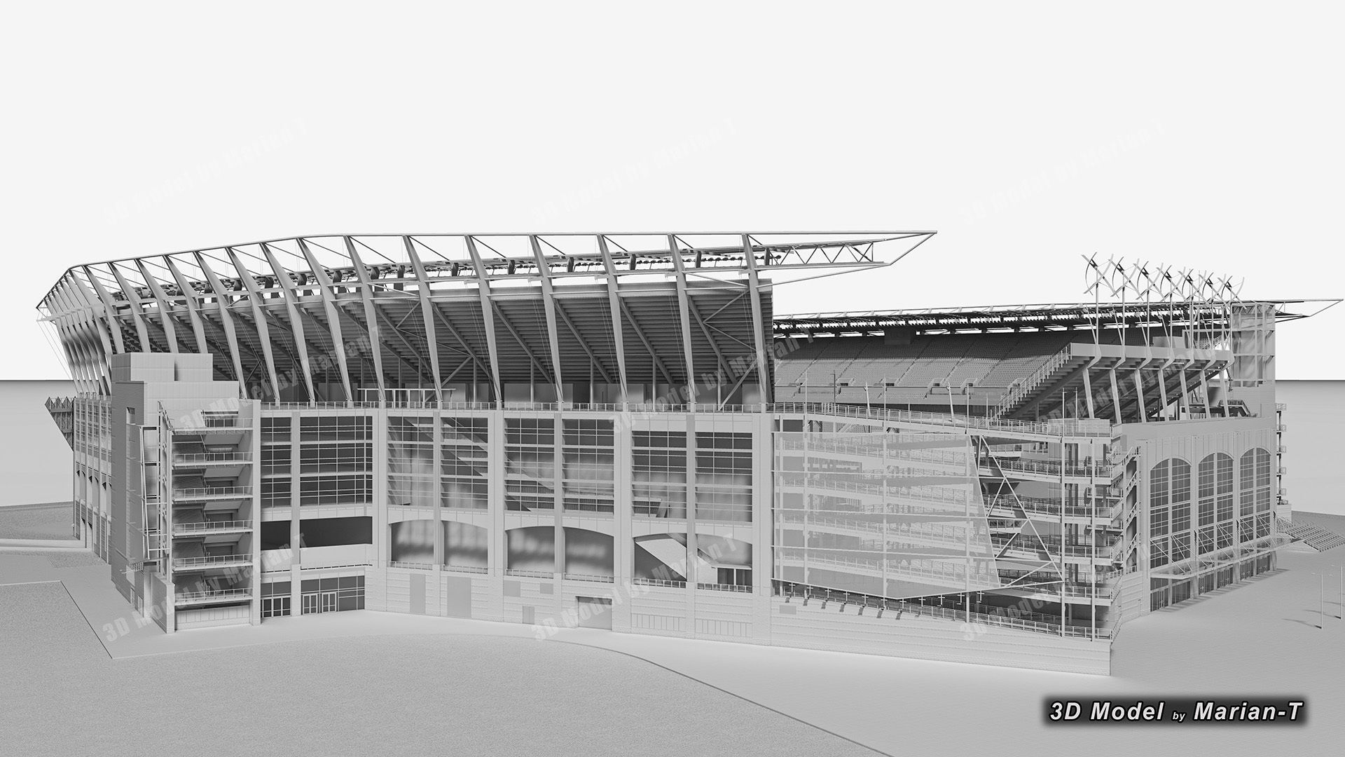 Lincoln Financial Field Stadium - Philadelphia USA  Low-poly 3D model_54