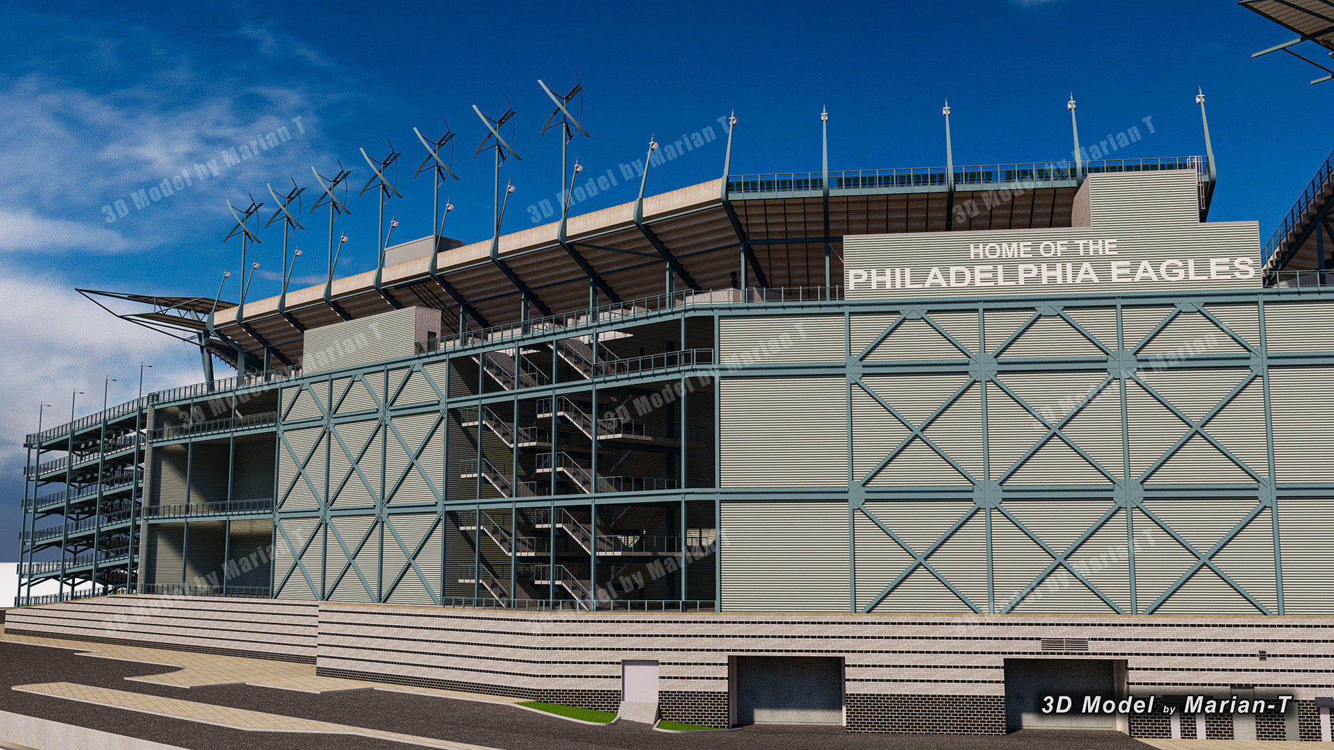 Lincoln Financial Field Stadium - Philadelphia USA  Low-poly 3D model_59