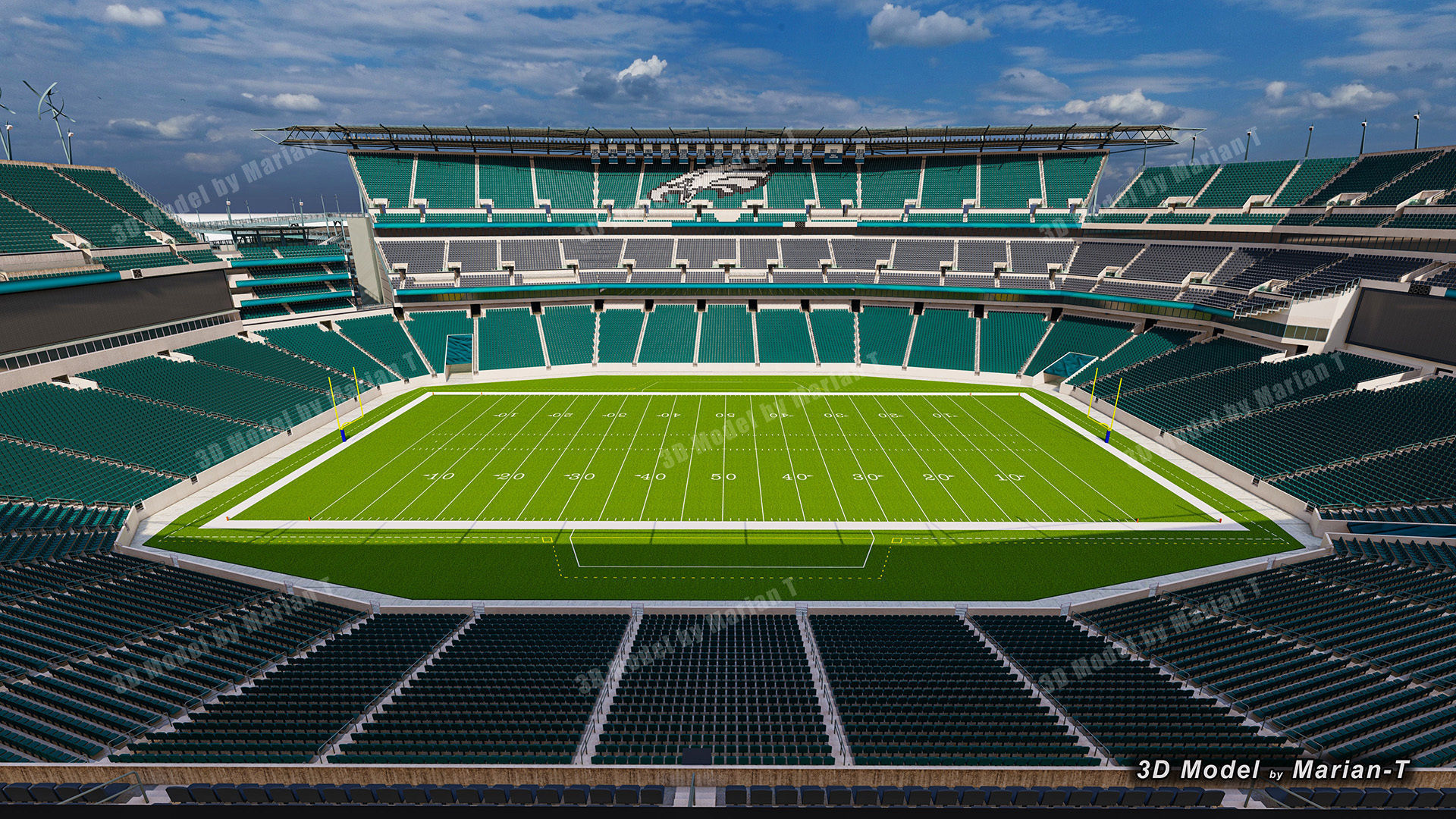 Lincoln Financial Field Stadium - Philadelphia USA  Low-poly 3D model_20