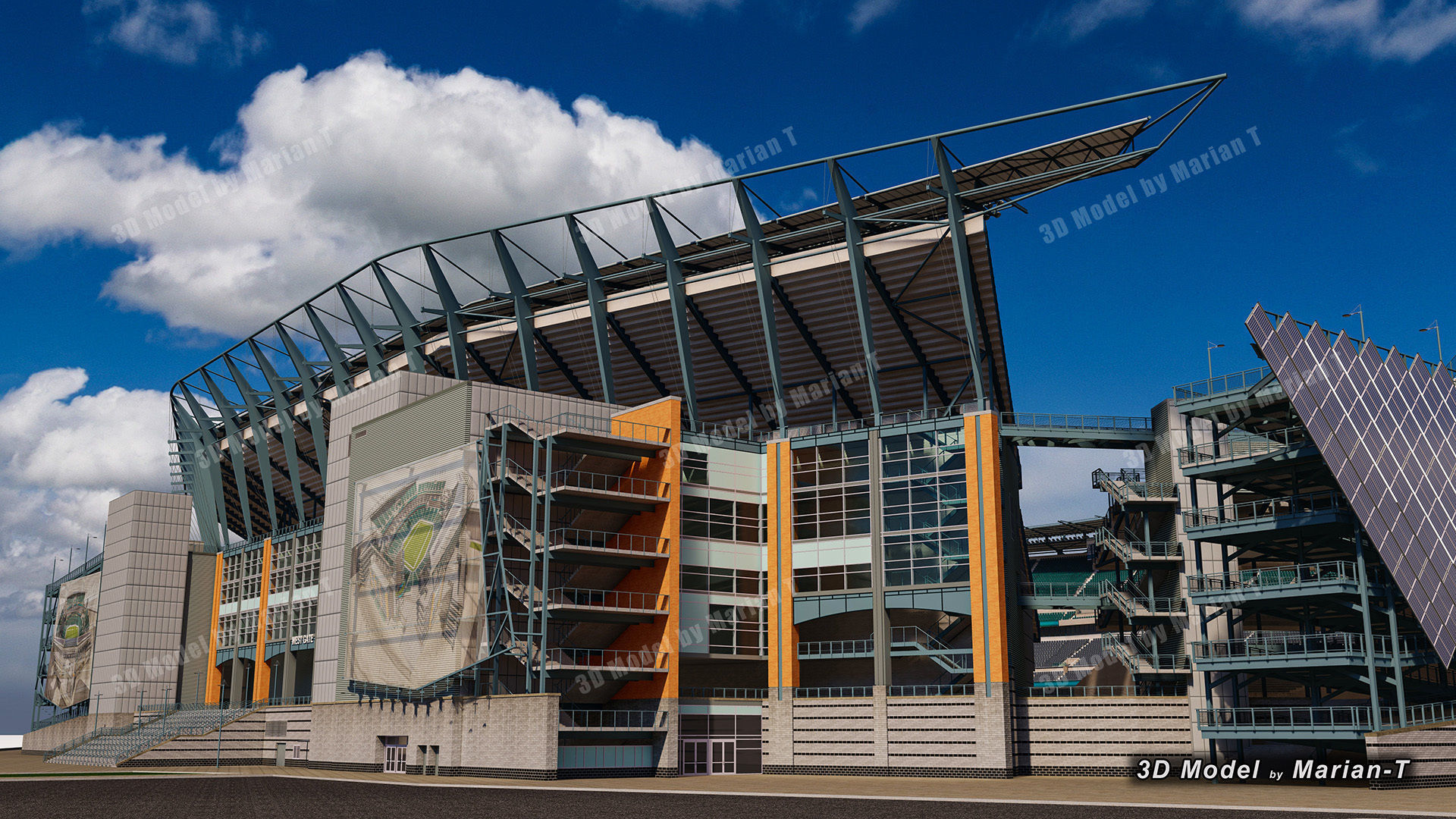 Lincoln Financial Field Stadium - Philadelphia USA  Low-poly 3D model_41