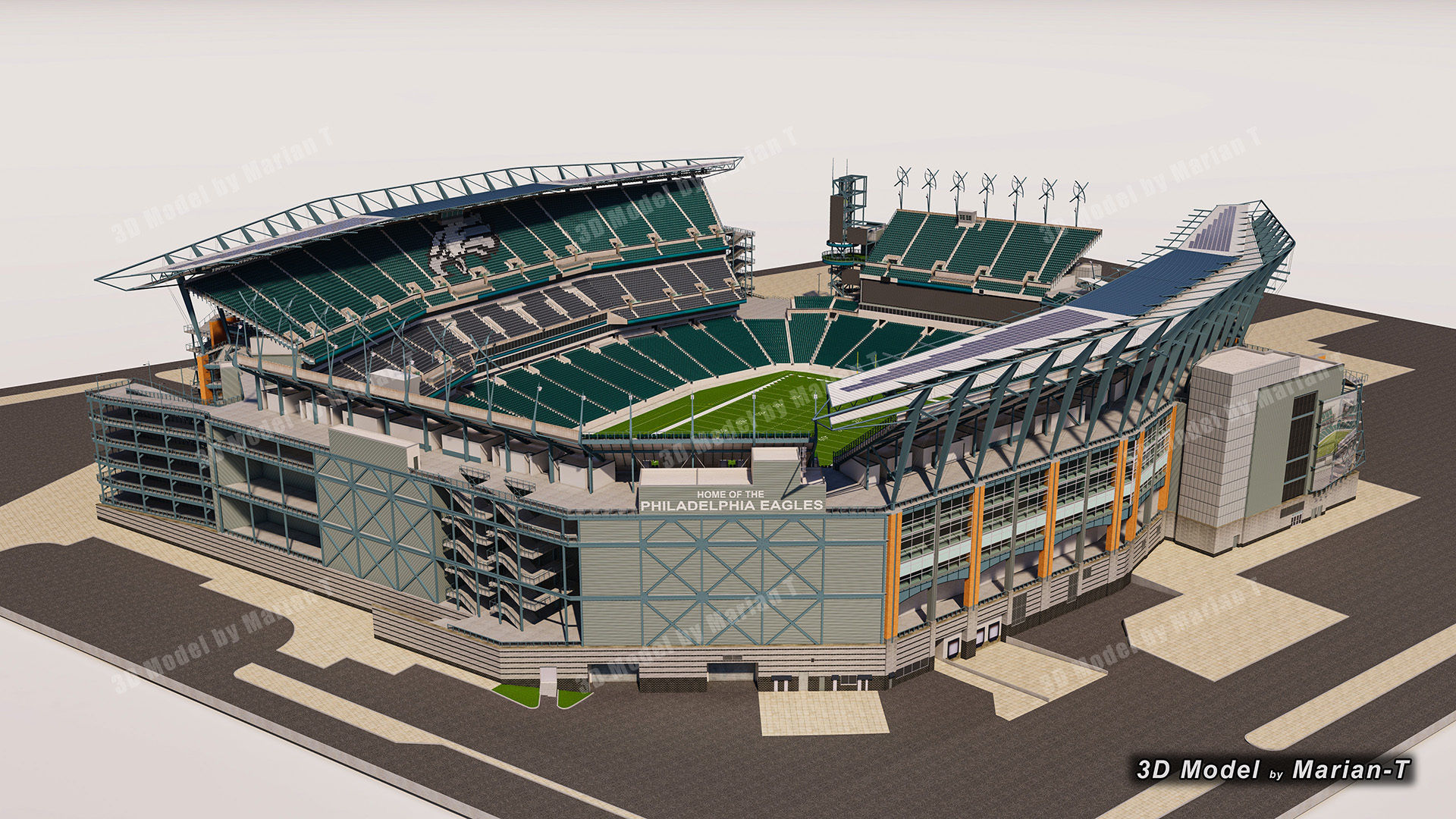 Lincoln Financial Field Stadium - Philadelphia USA  Low-poly 3D model_29