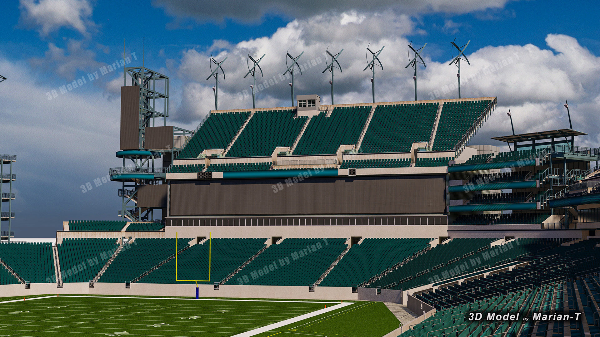 Lincoln Financial Field Stadium - Philadelphia USA  Low-poly 3D model_63