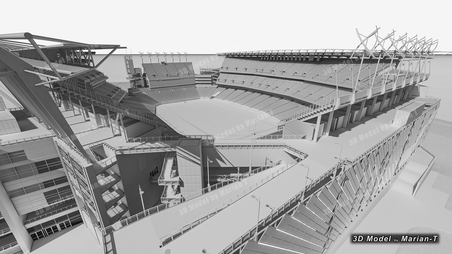 Lincoln Financial Field Stadium - Philadelphia USA  Low-poly 3D model_62