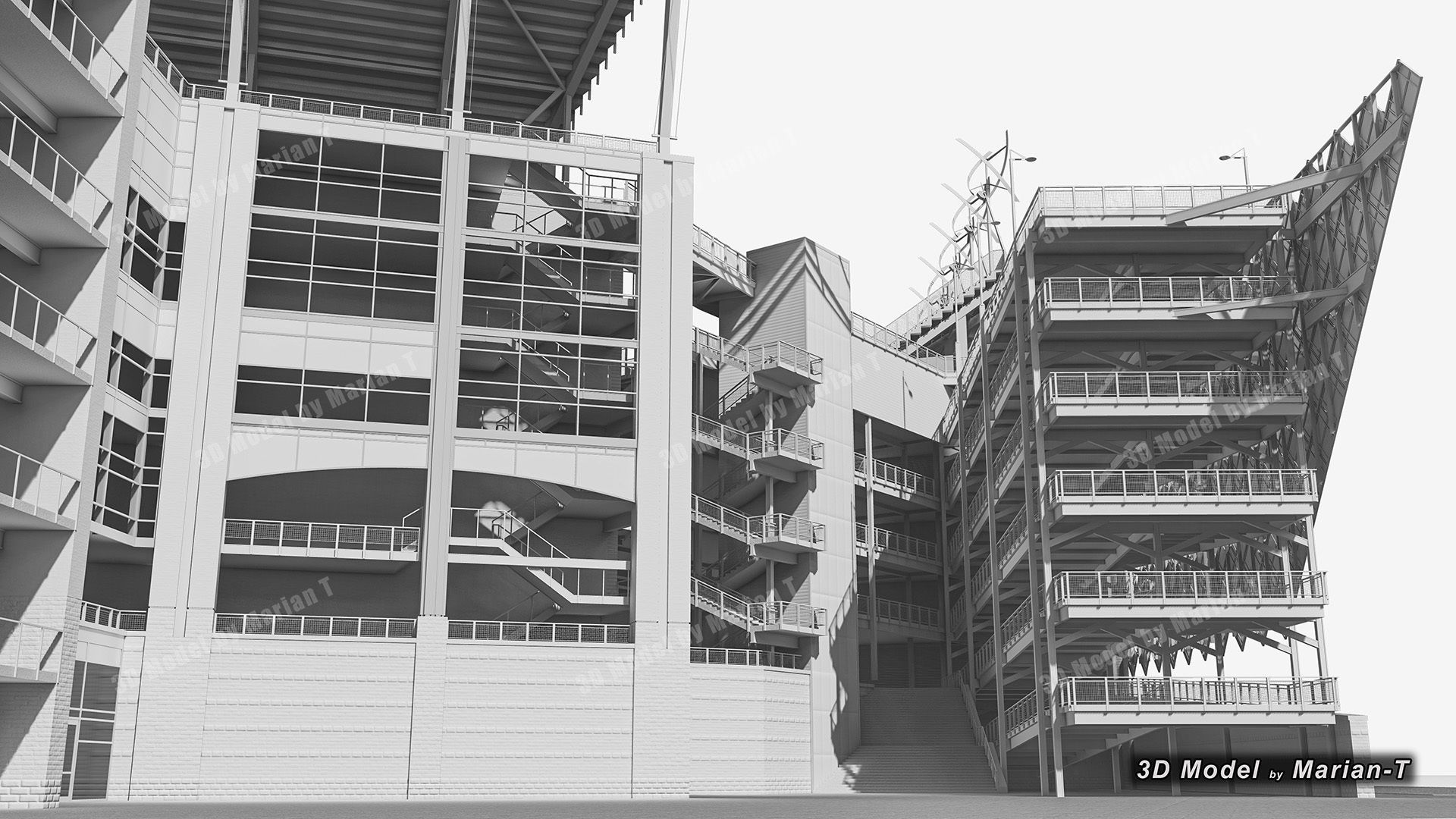 Lincoln Financial Field Stadium - Philadelphia USA  Low-poly 3D model_44