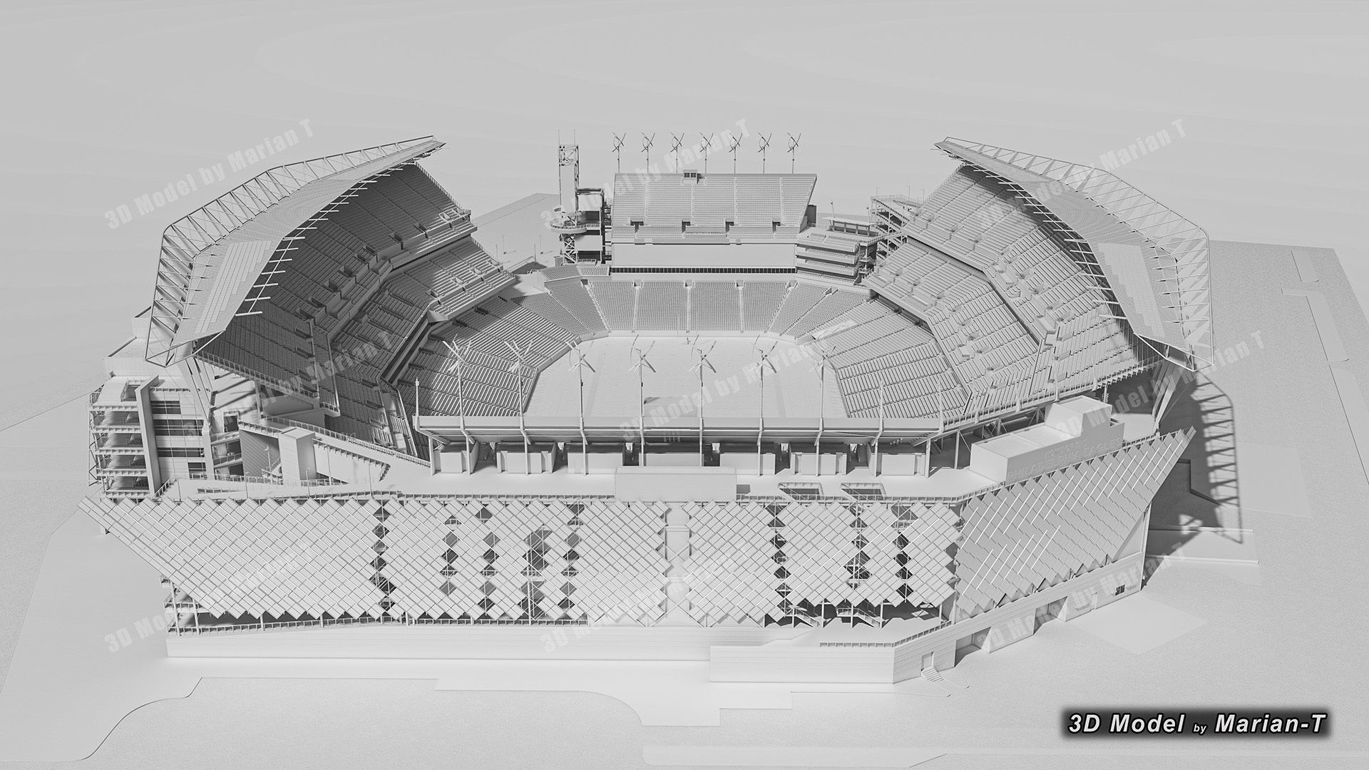 Lincoln Financial Field Stadium - Philadelphia USA  Low-poly 3D model_40