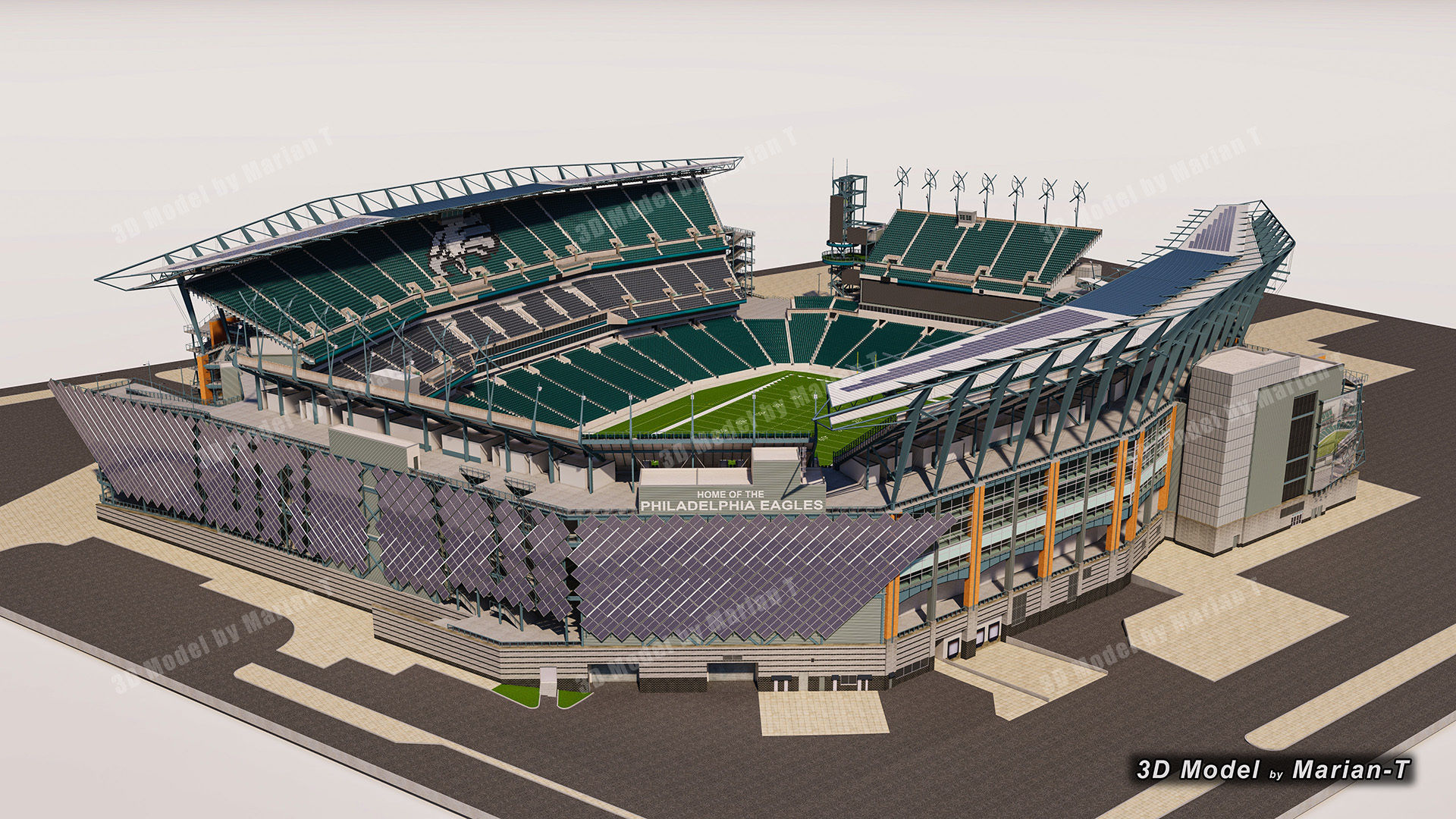 Lincoln Financial Field Stadium - Philadelphia USA  Low-poly 3D model_31