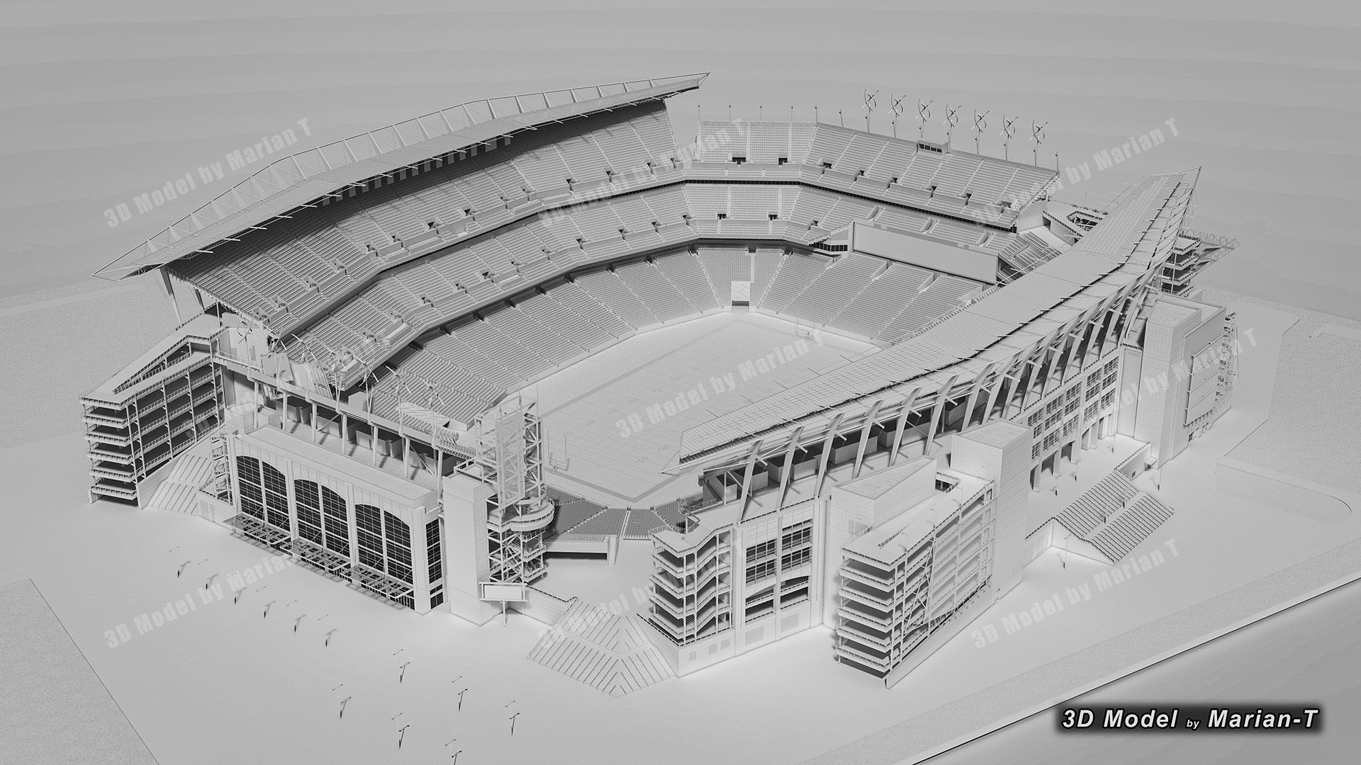 Lincoln Financial Field Stadium - Philadelphia USA  Low-poly 3D model_24