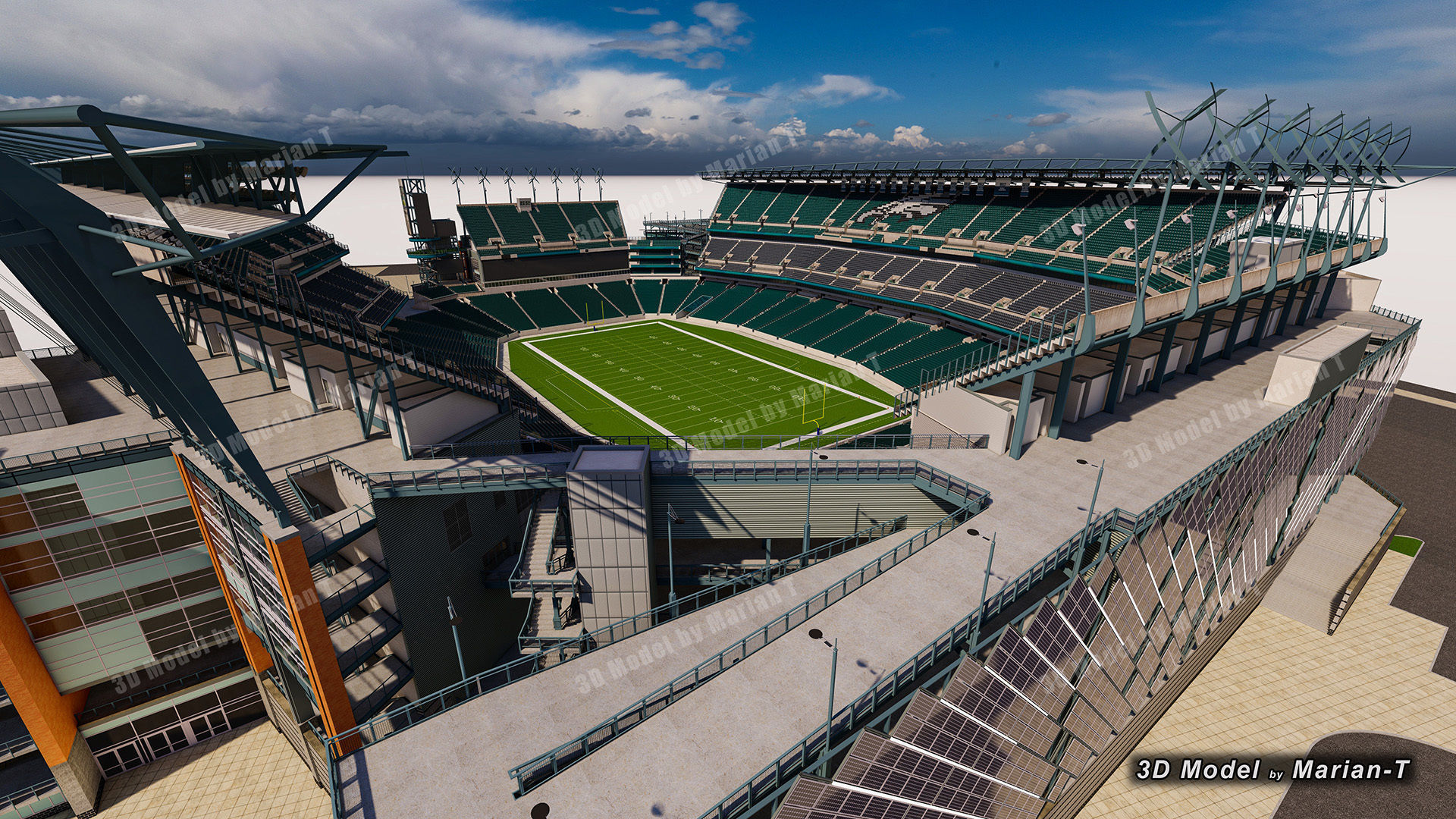 Lincoln Financial Field Stadium - Philadelphia USA  Low-poly 3D model_61