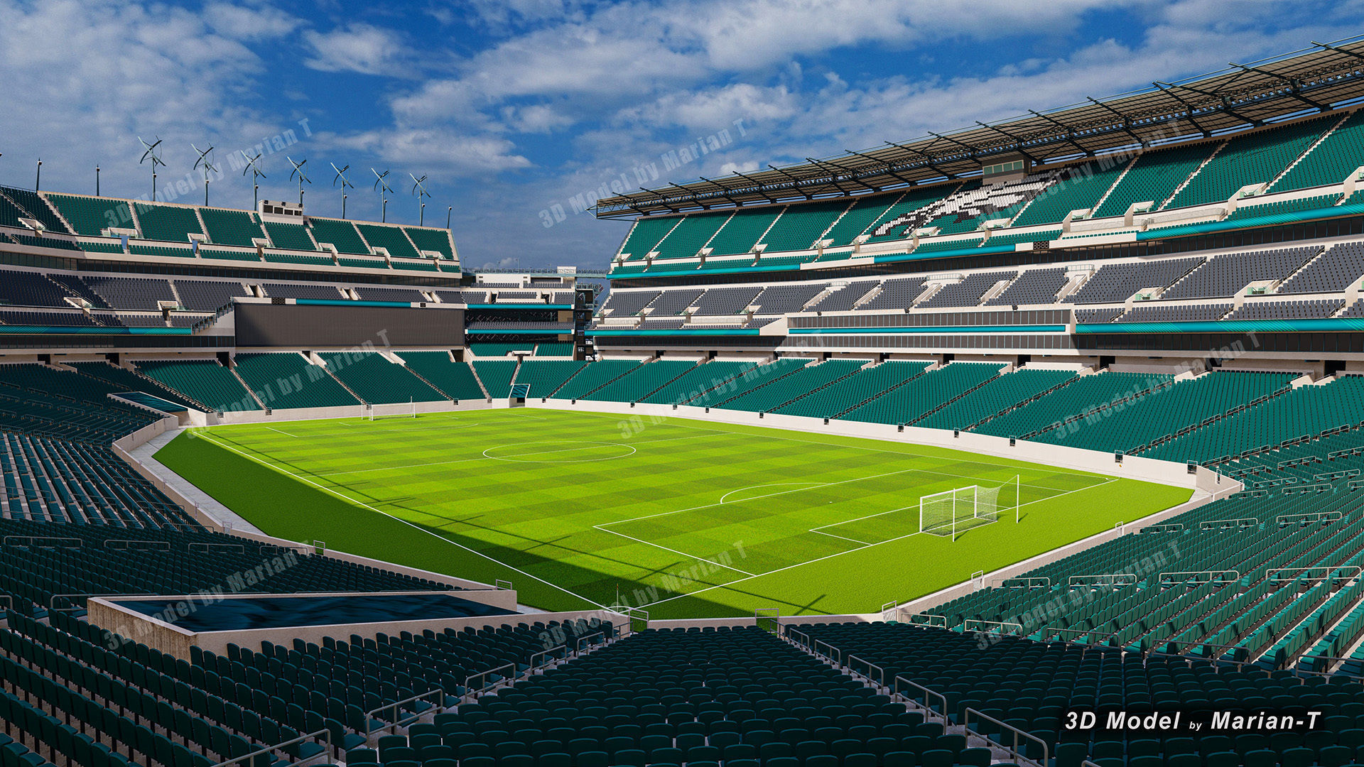 Lincoln Financial Field Stadium - Philadelphia USA  Low-poly 3D model_17