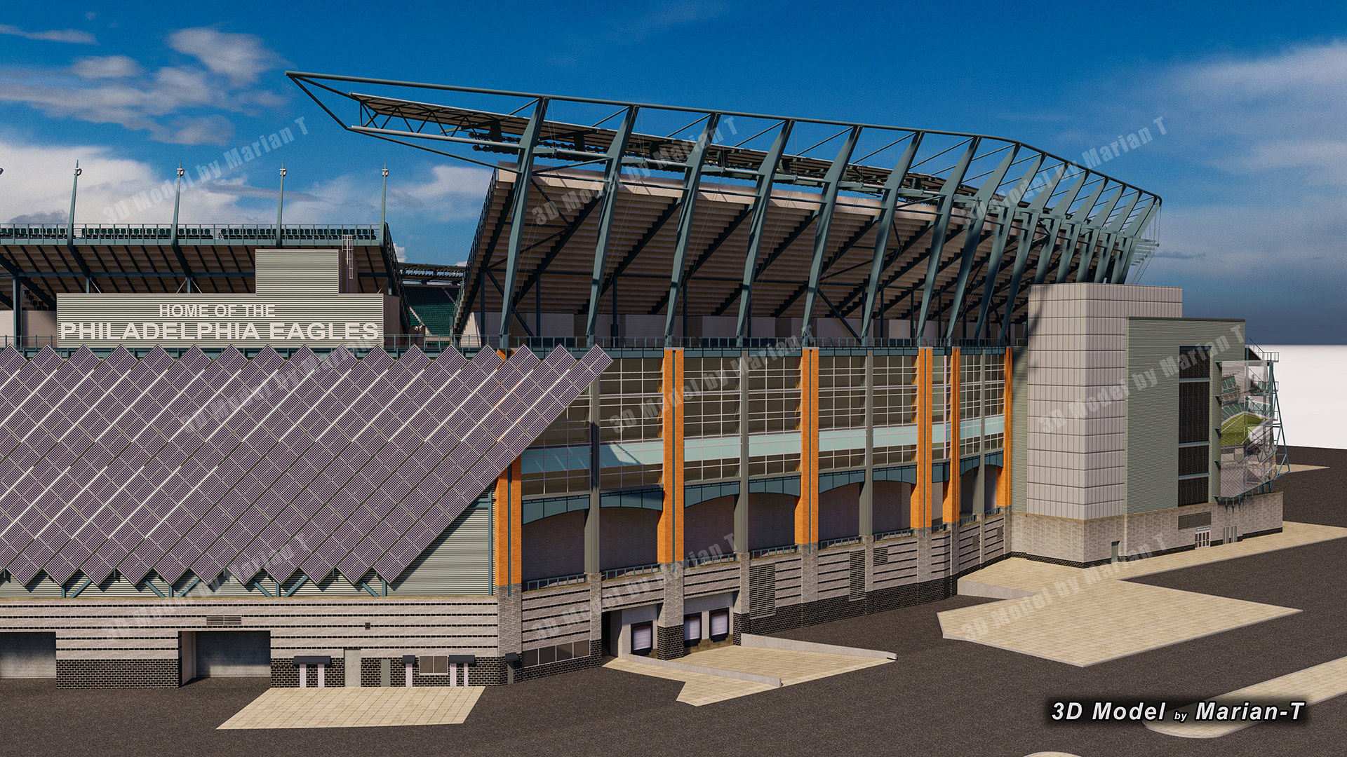 Lincoln Financial Field Stadium - Philadelphia USA  Low-poly 3D model_55