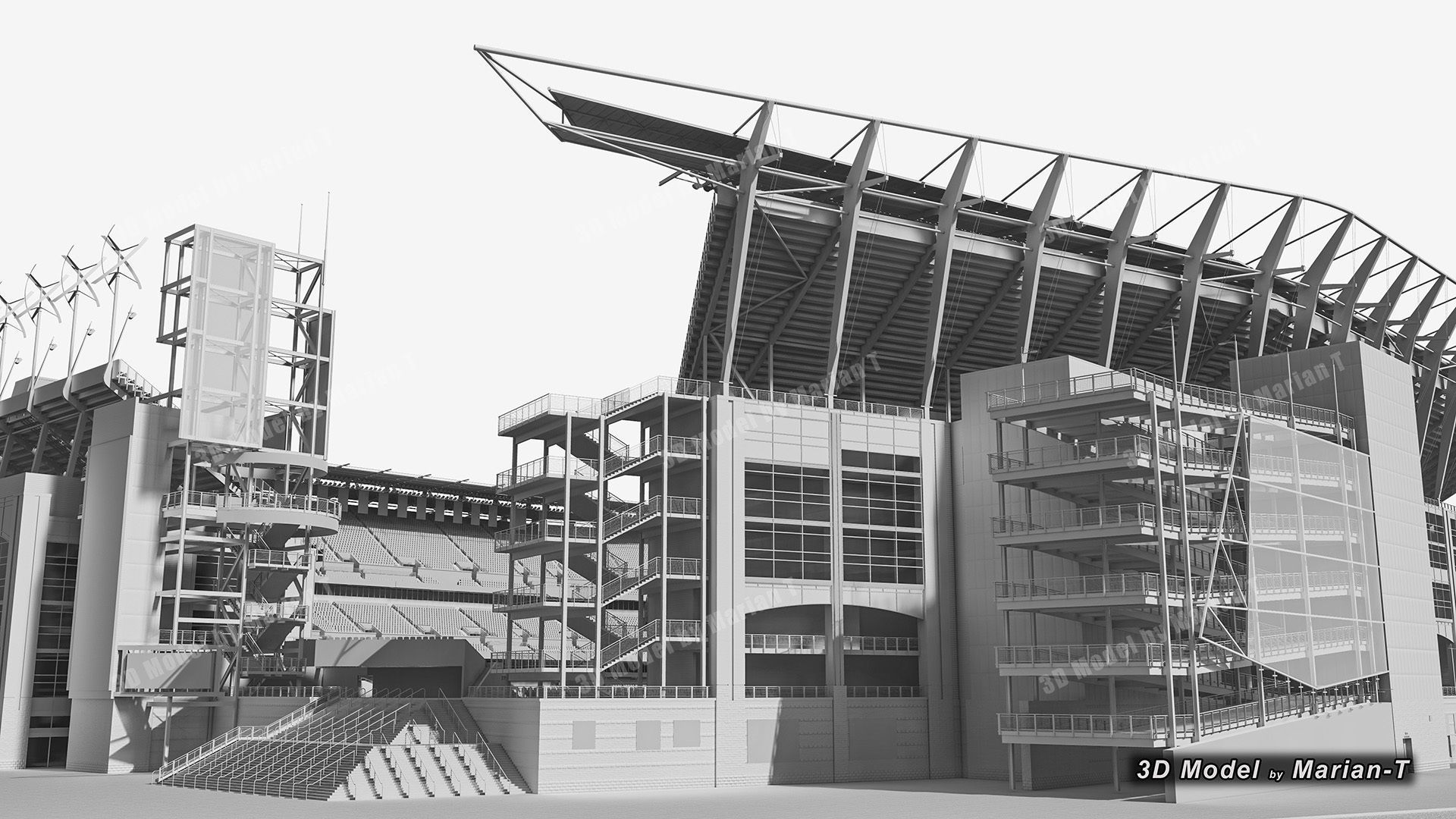 Lincoln Financial Field Stadium - Philadelphia USA  Low-poly 3D model_48