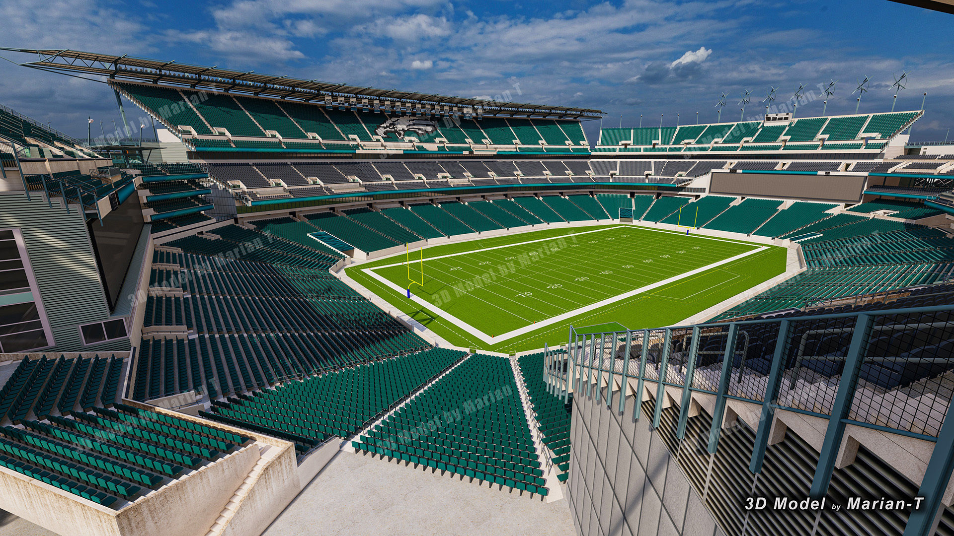 Lincoln Financial Field Stadium - Philadelphia USA  Low-poly 3D model_19
