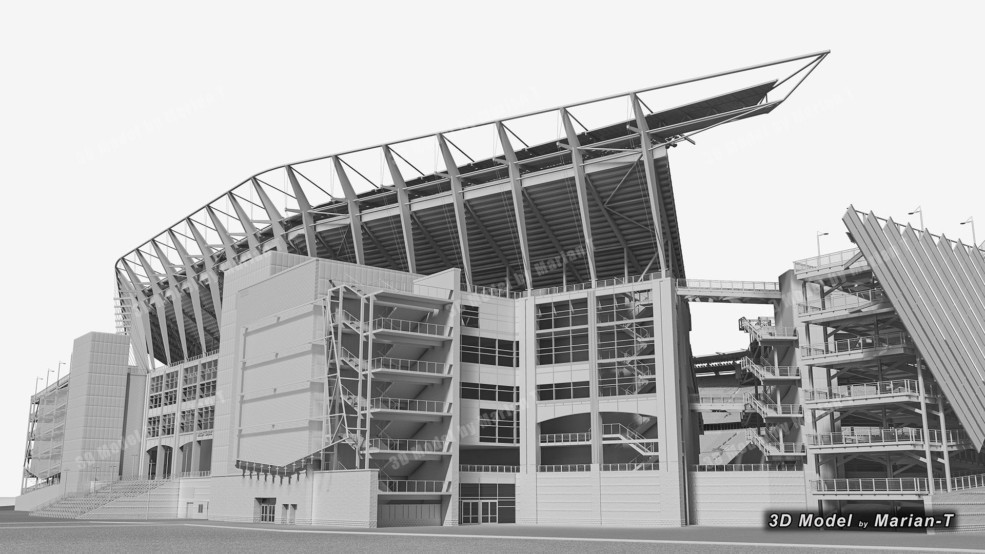 Lincoln Financial Field Stadium - Philadelphia USA  Low-poly 3D model_42