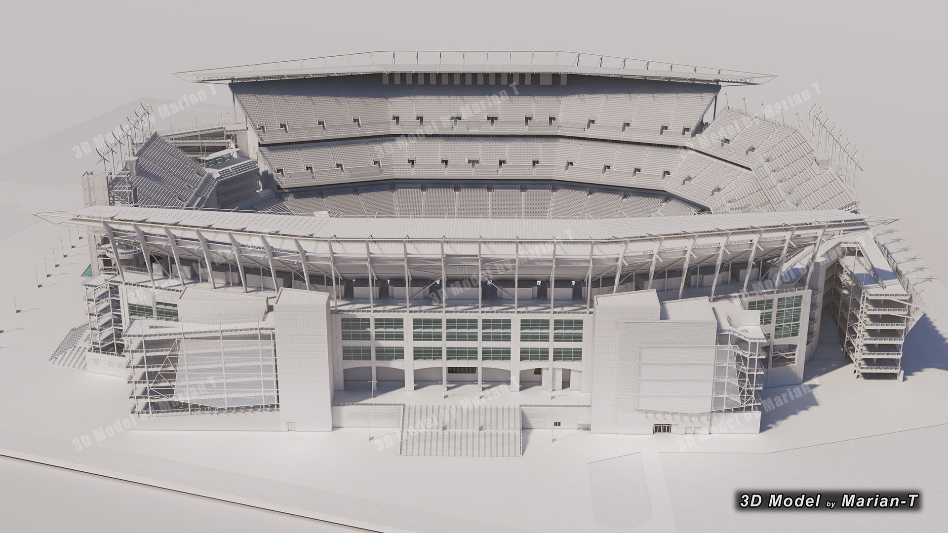 Lincoln Financial Field Stadium - Philadelphia USA  Low-poly 3D model_26