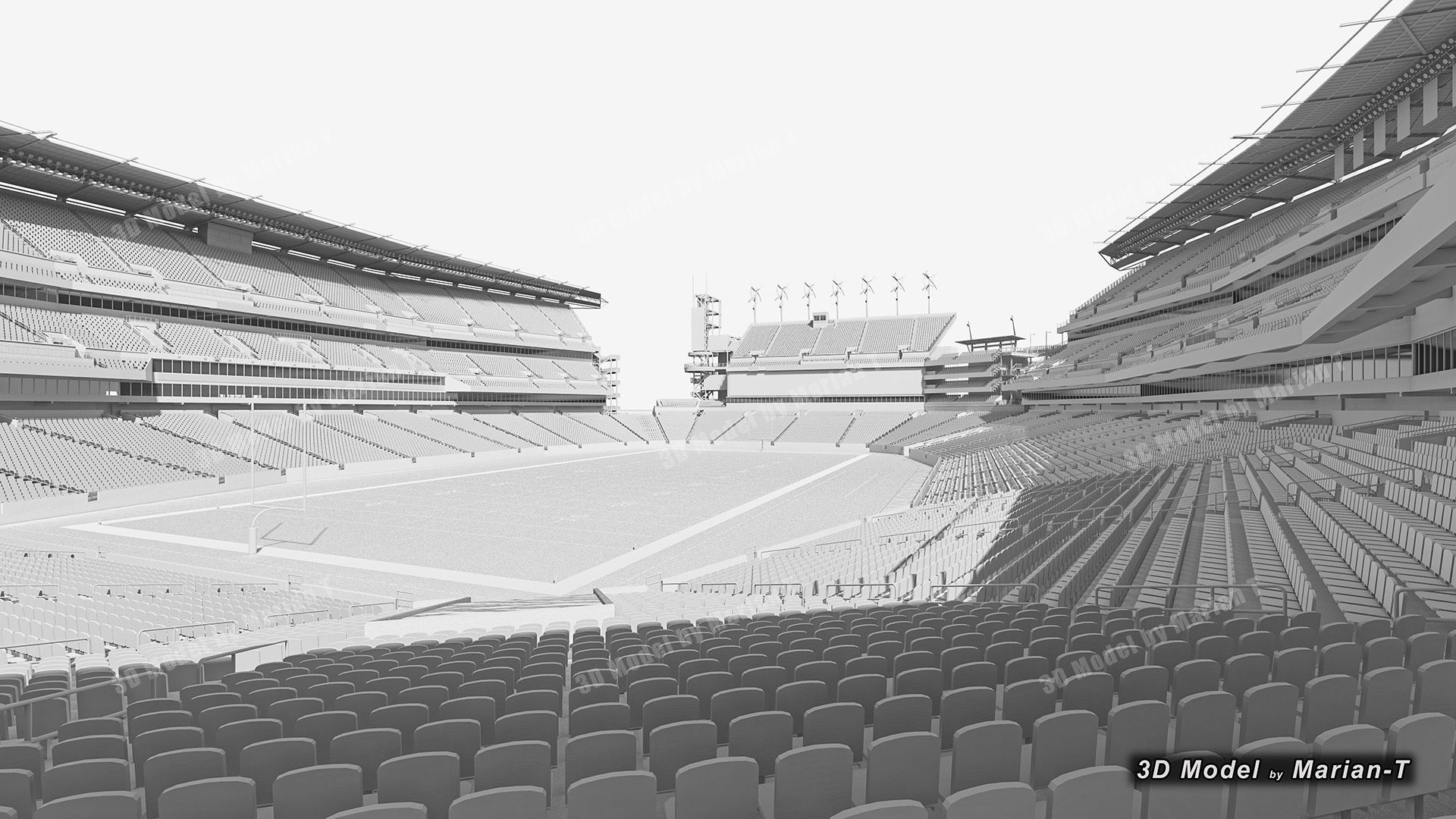 Lincoln Financial Field Stadium - Philadelphia USA  Low-poly 3D model_9