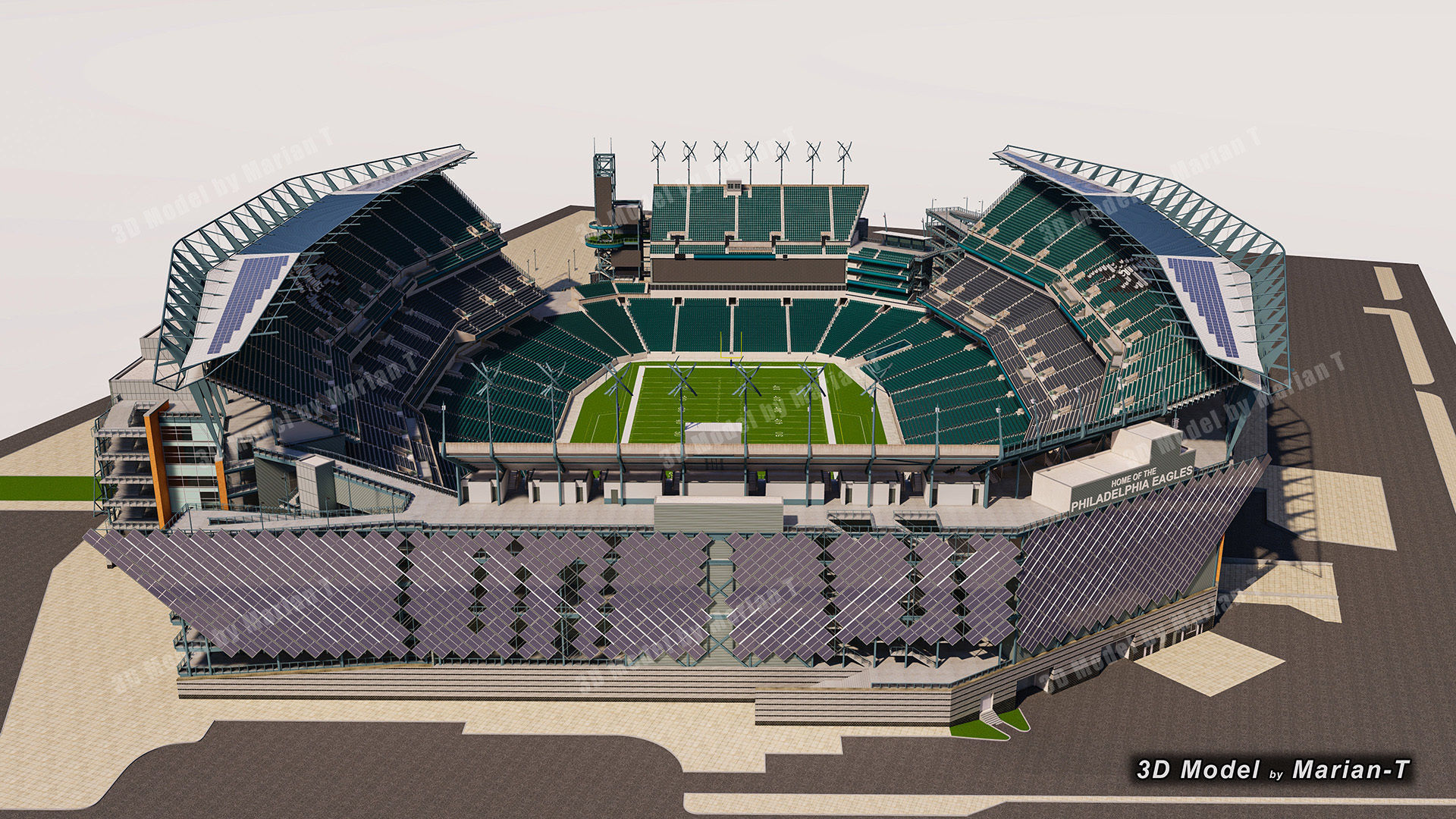 Lincoln Financial Field Stadium - Philadelphia USA  Low-poly 3D model_39