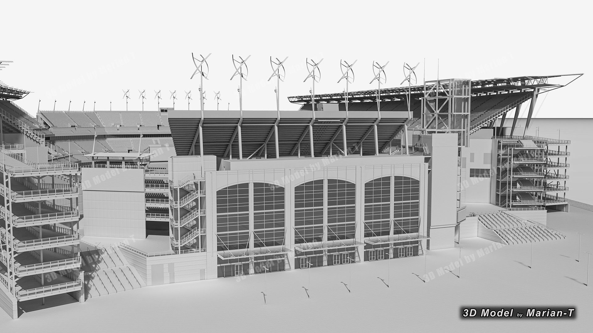 Lincoln Financial Field Stadium - Philadelphia USA  Low-poly 3D model_52