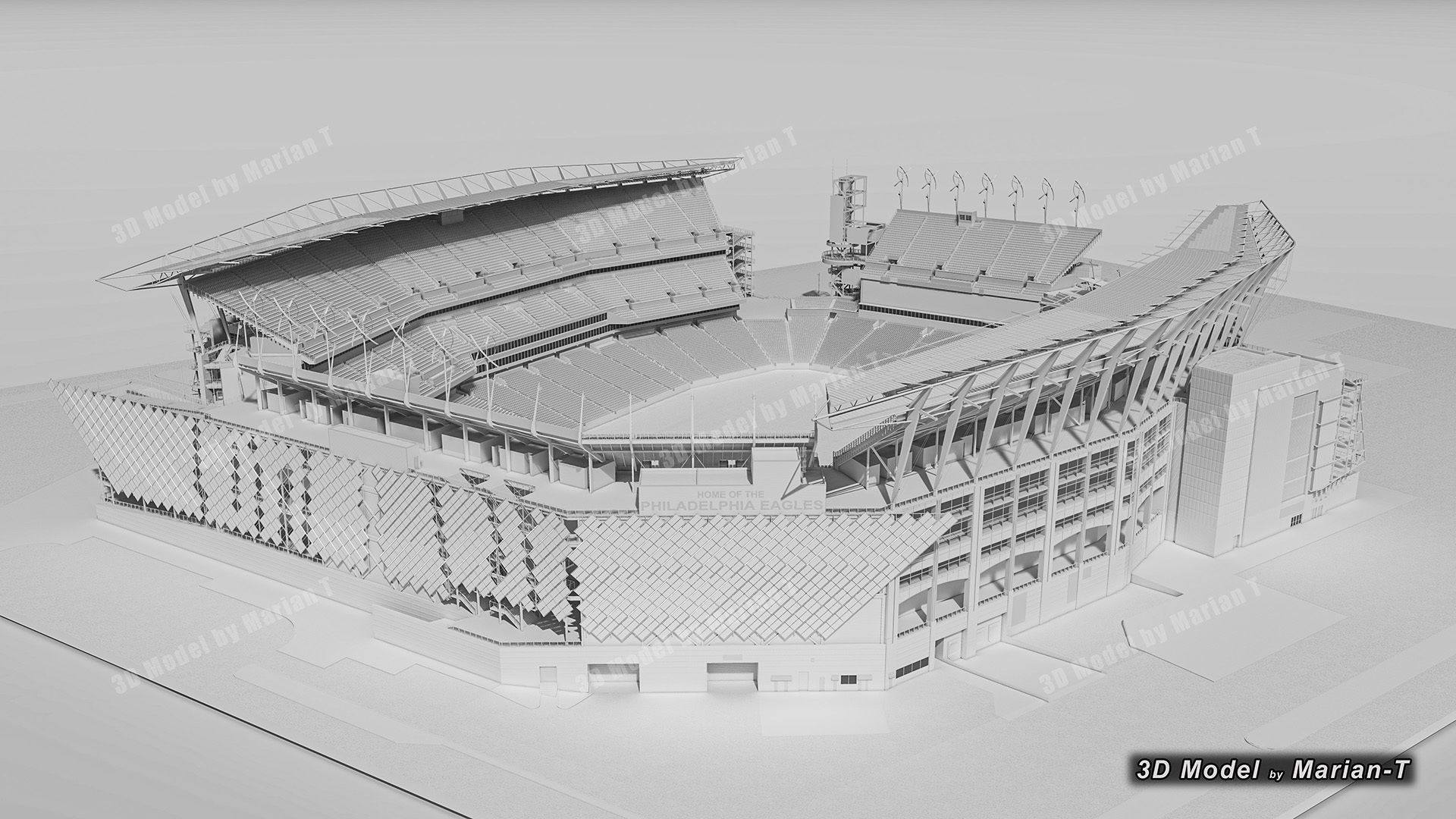 Lincoln Financial Field Stadium - Philadelphia USA  Low-poly 3D model_32