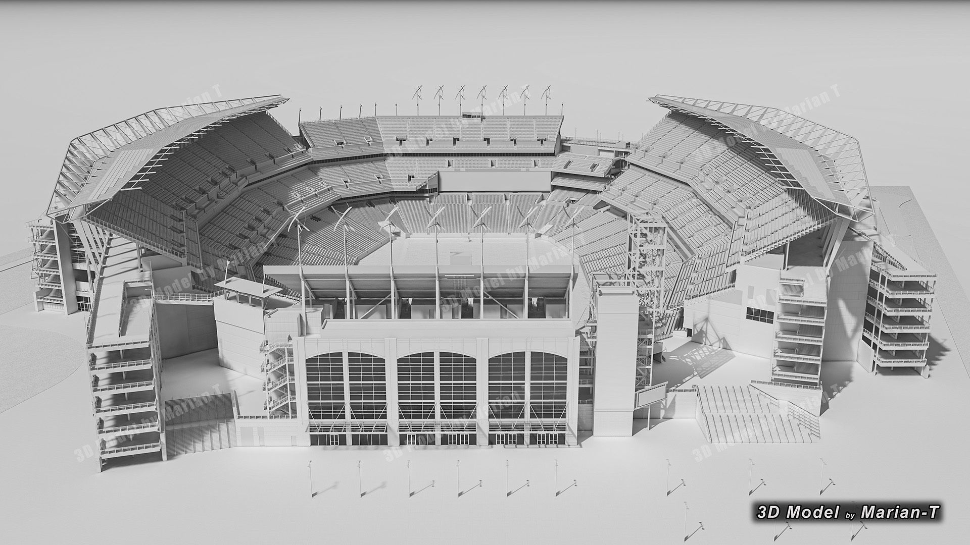 Lincoln Financial Field Stadium - Philadelphia USA  Low-poly 3D model_38