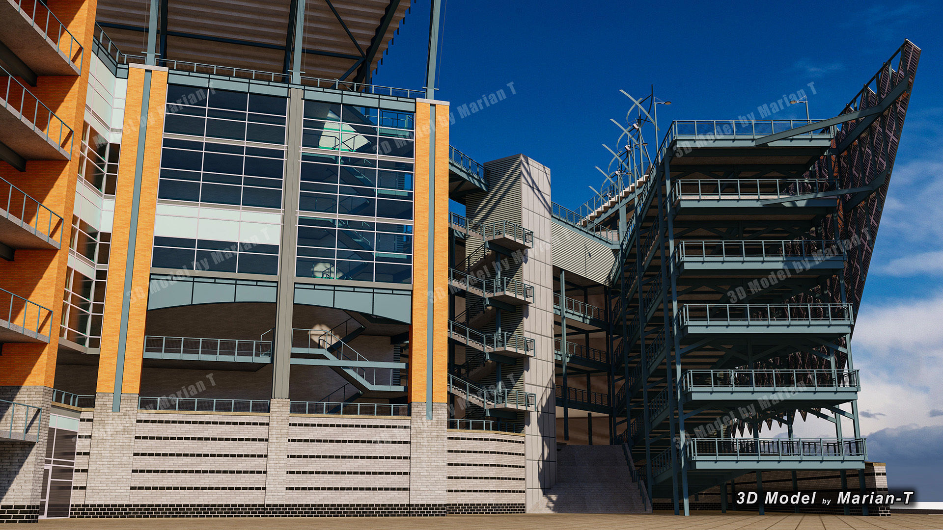 Lincoln Financial Field Stadium - Philadelphia USA  Low-poly 3D model_43