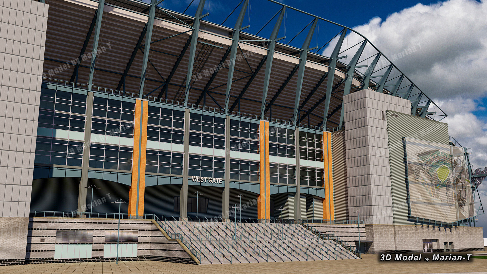 Lincoln Financial Field Stadium - Philadelphia USA  Low-poly 3D model_45