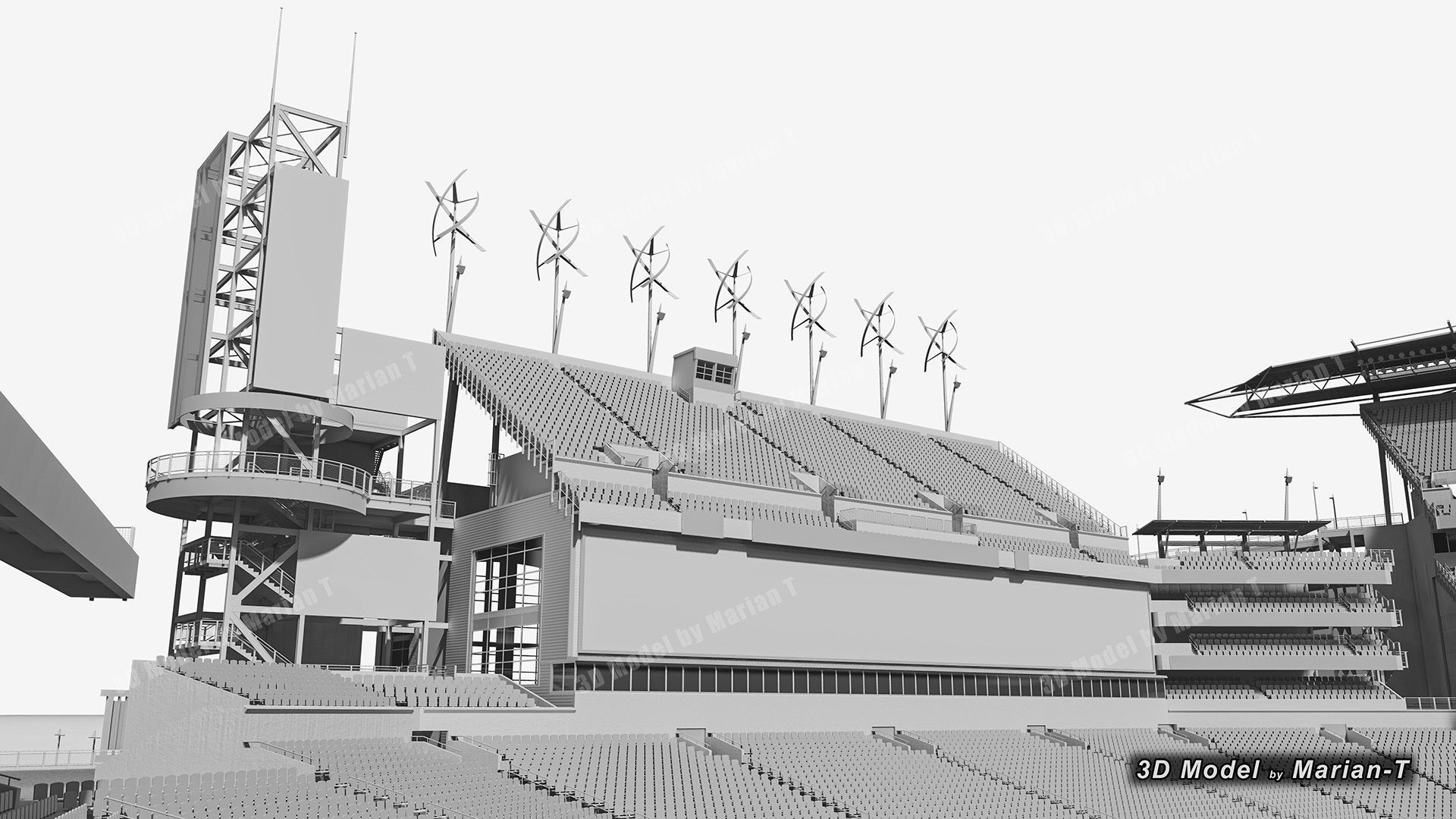 Lincoln Financial Field Stadium - Philadelphia USA  Low-poly 3D model_16