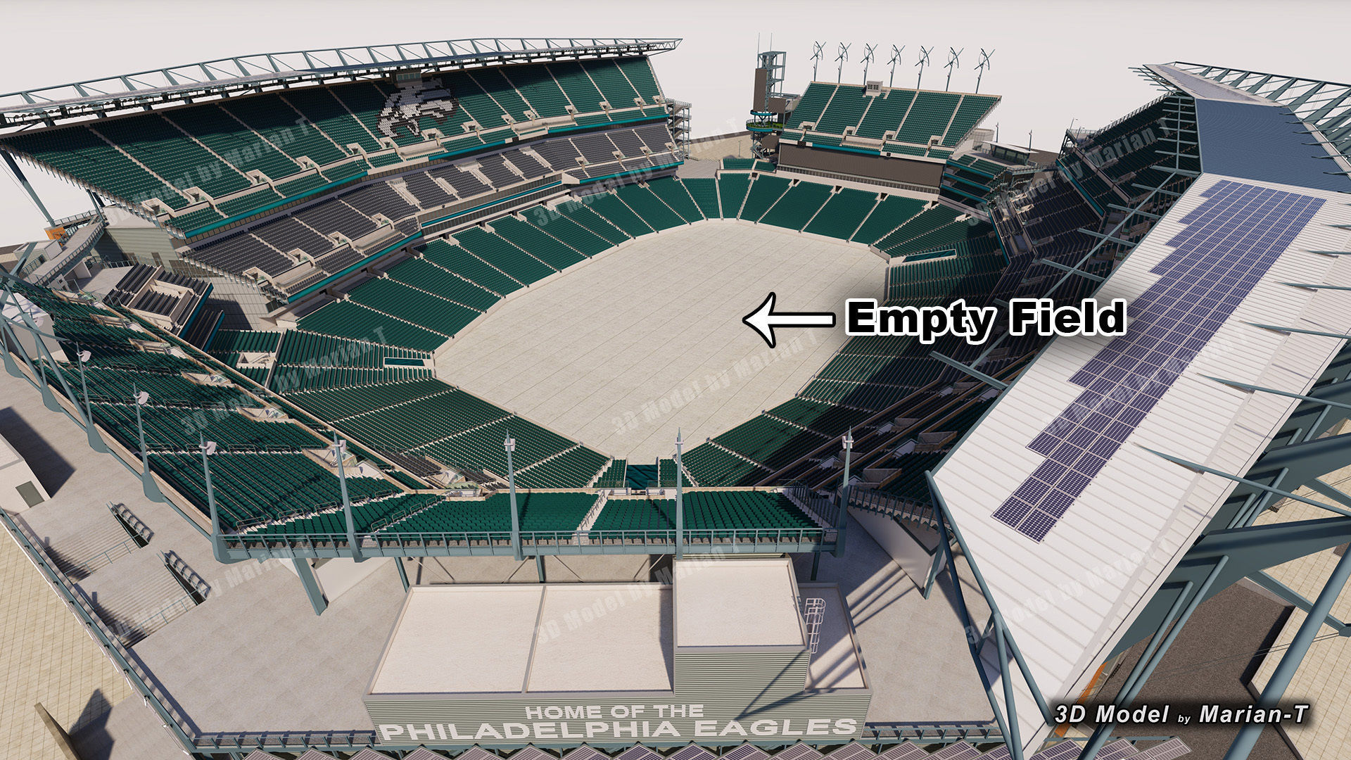 Lincoln Financial Field Stadium - Philadelphia USA  Low-poly 3D model_11