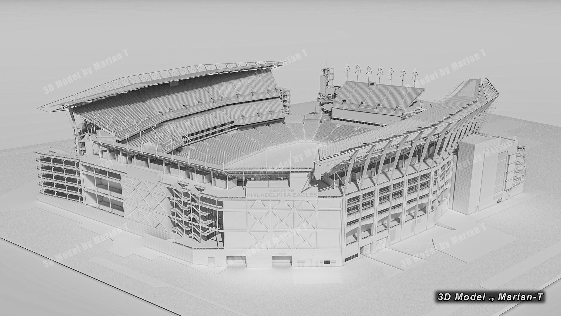 Lincoln Financial Field Stadium - Philadelphia USA  Low-poly 3D model_30