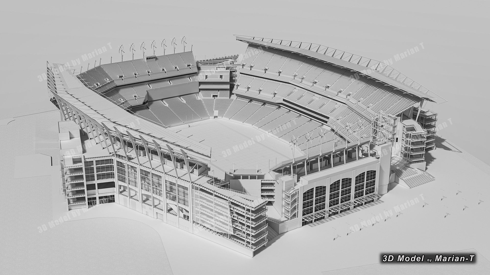 Lincoln Financial Field Stadium - Philadelphia USA  Low-poly 3D model_5