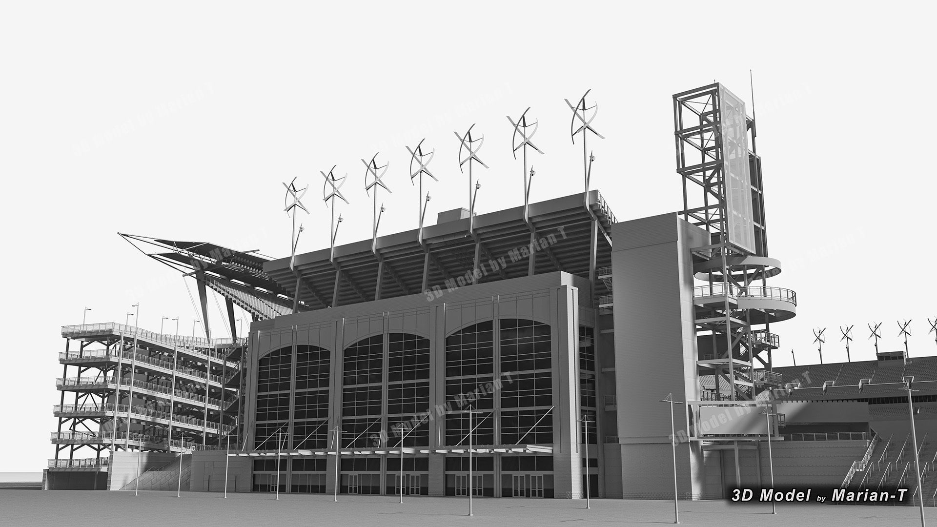 Lincoln Financial Field Stadium - Philadelphia USA  Low-poly 3D model_50