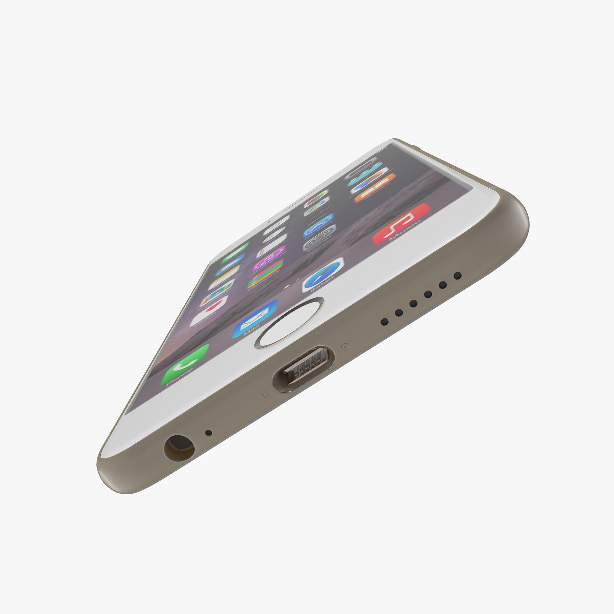 Apple iPhone 6 Gold Low-poly 3D model_7