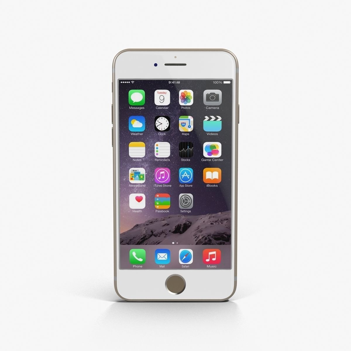 Apple iPhone 6 Gold Low-poly 3D model_9