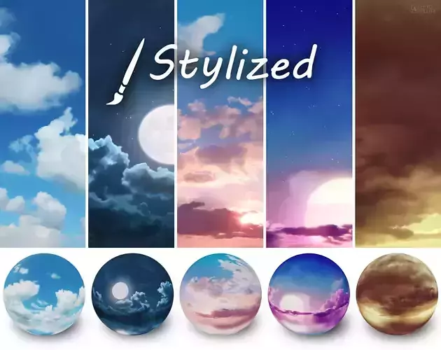Skies 2 - Stylized - Panoramas 360 degree Texture
