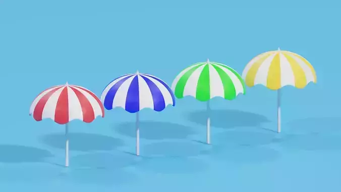 Cartoon Beach Umbrella