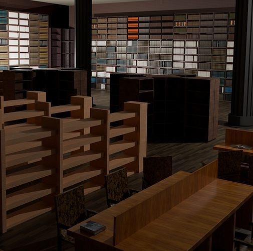 Library  Assets Low-poly 3D model