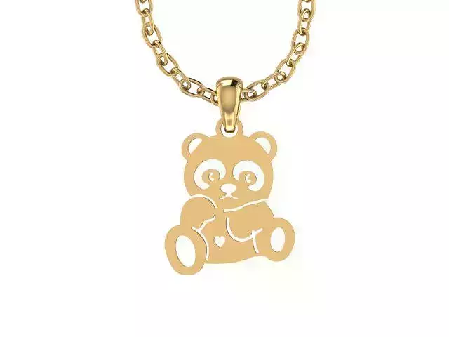 Hollow Teddy Bear Pendant 3DM STL OBJ MTL