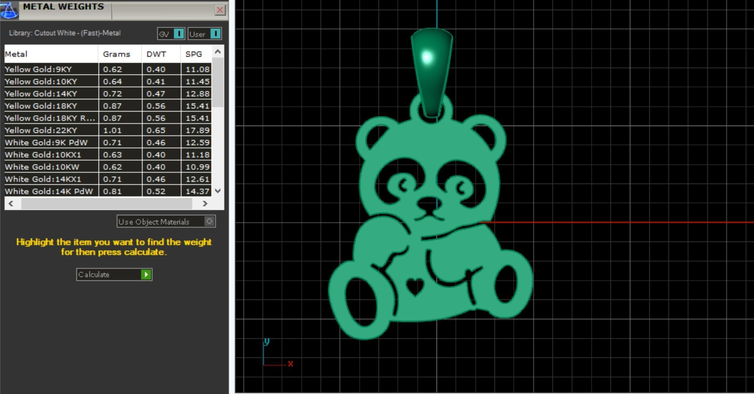 Hollow Teddy Bear Pendant 3DM STL OBJ MTL 3D print model_3
