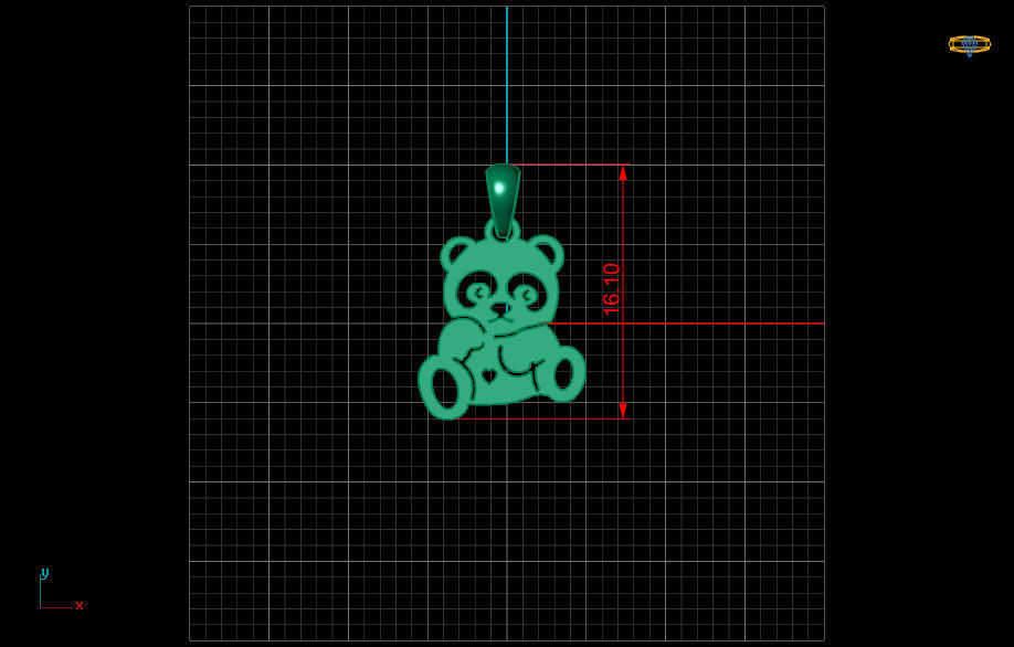 Hollow Teddy Bear Pendant 3DM STL OBJ MTL 3D print model_5