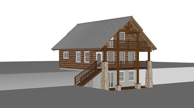 Log House 08 -Archimple LLC 3D model