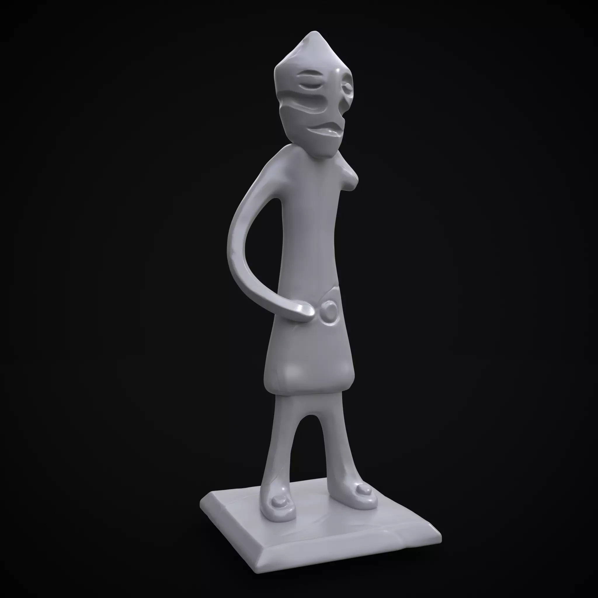 Standing God Statue 3D print model_0