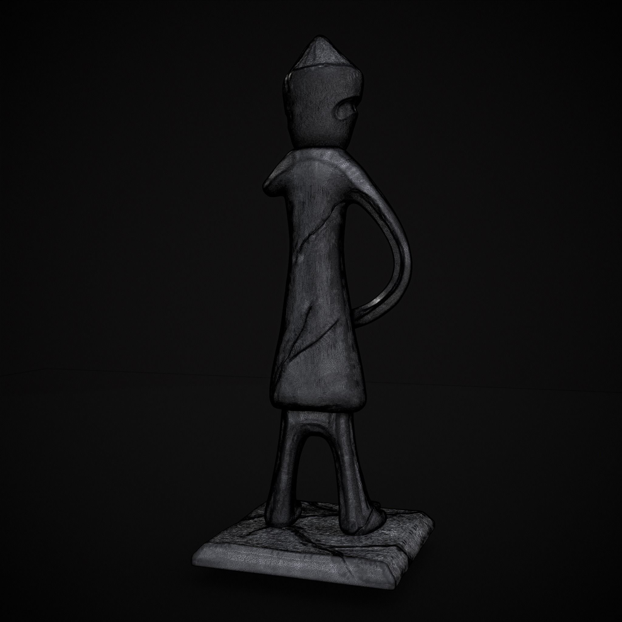 Standing God Statue 3D print model_8