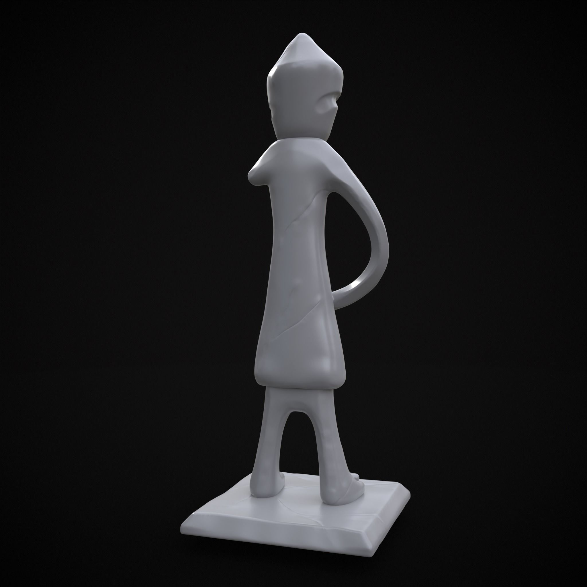 Standing God Statue 3D print model_7