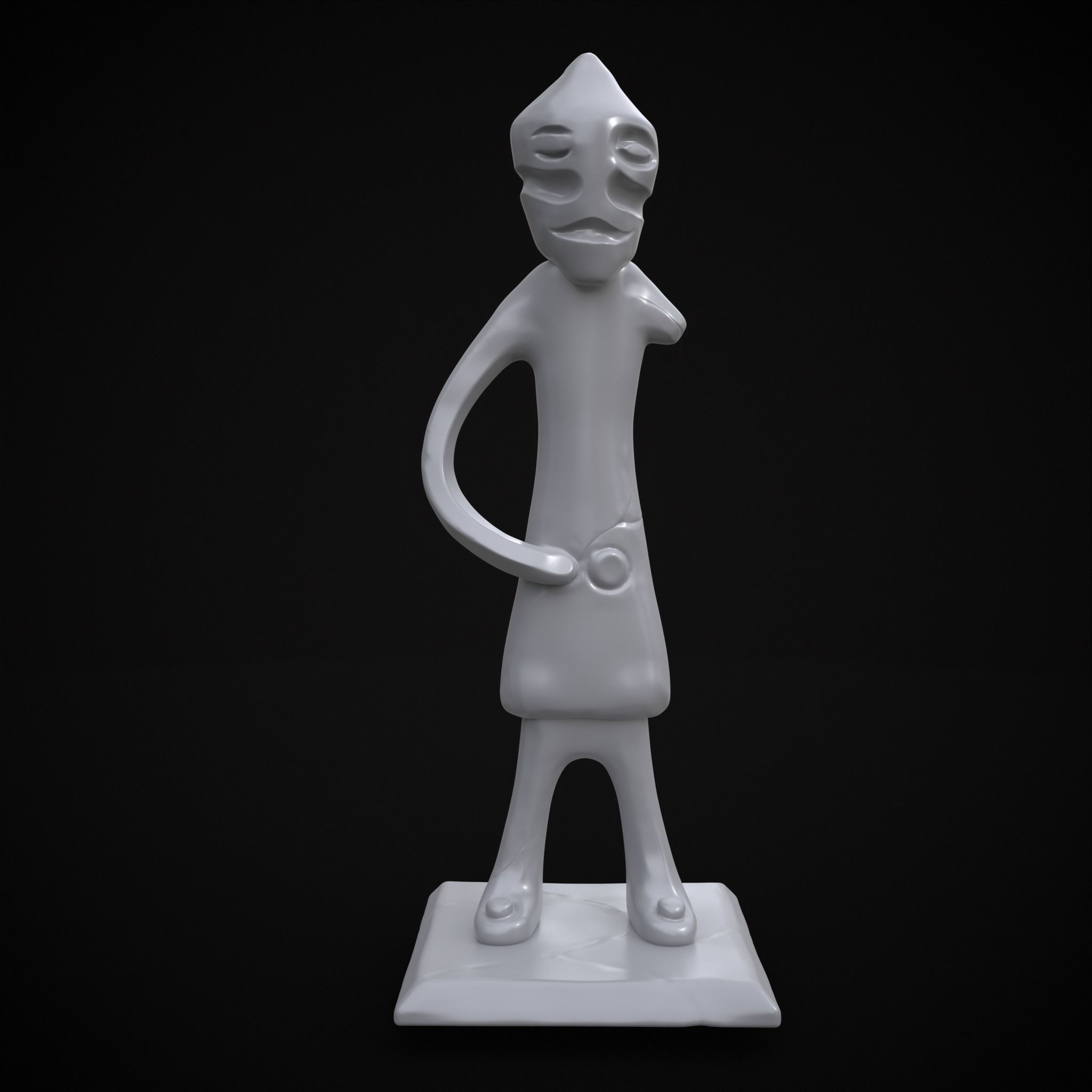 Standing God Statue 3D print model_3