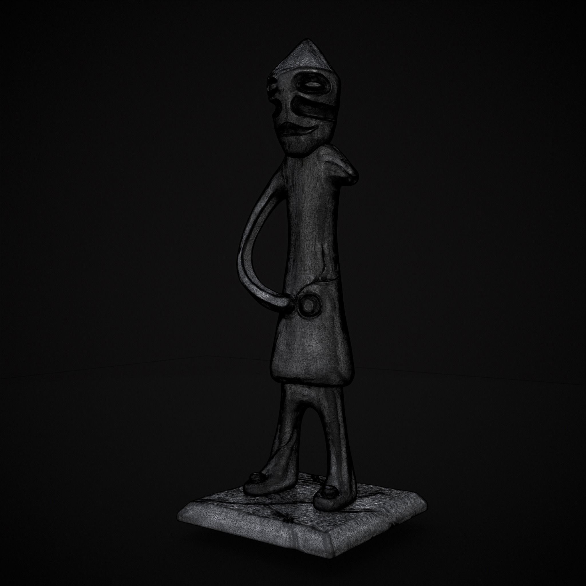 Standing God Statue 3D print model_14