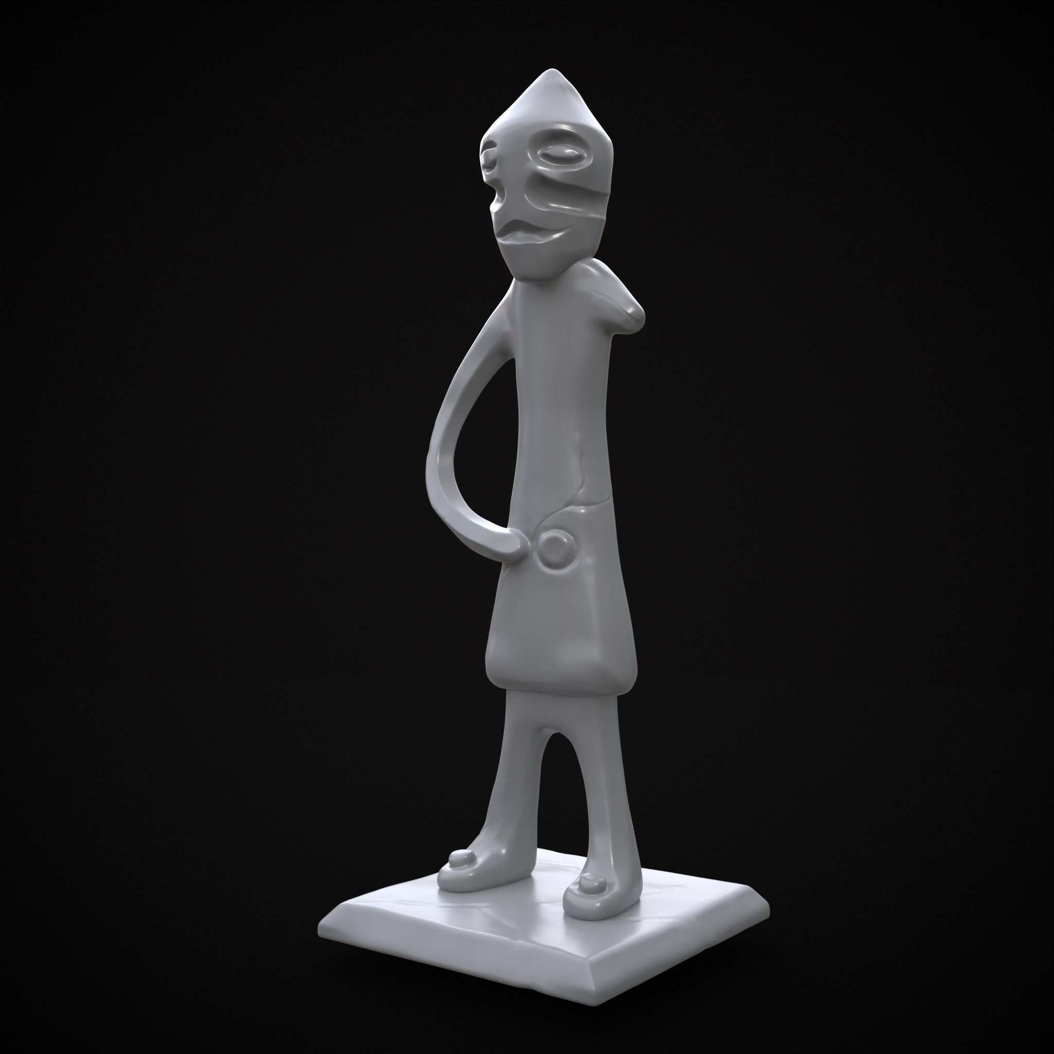 Standing God Statue 3D print model_13