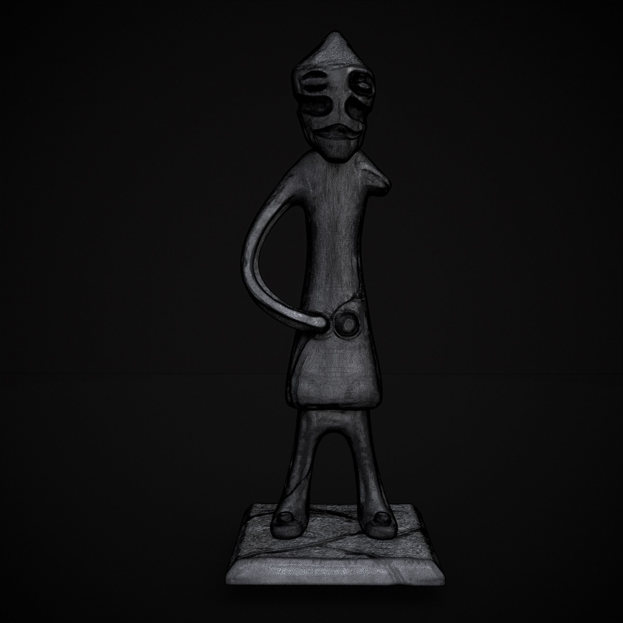 Standing God Statue 3D print model_4