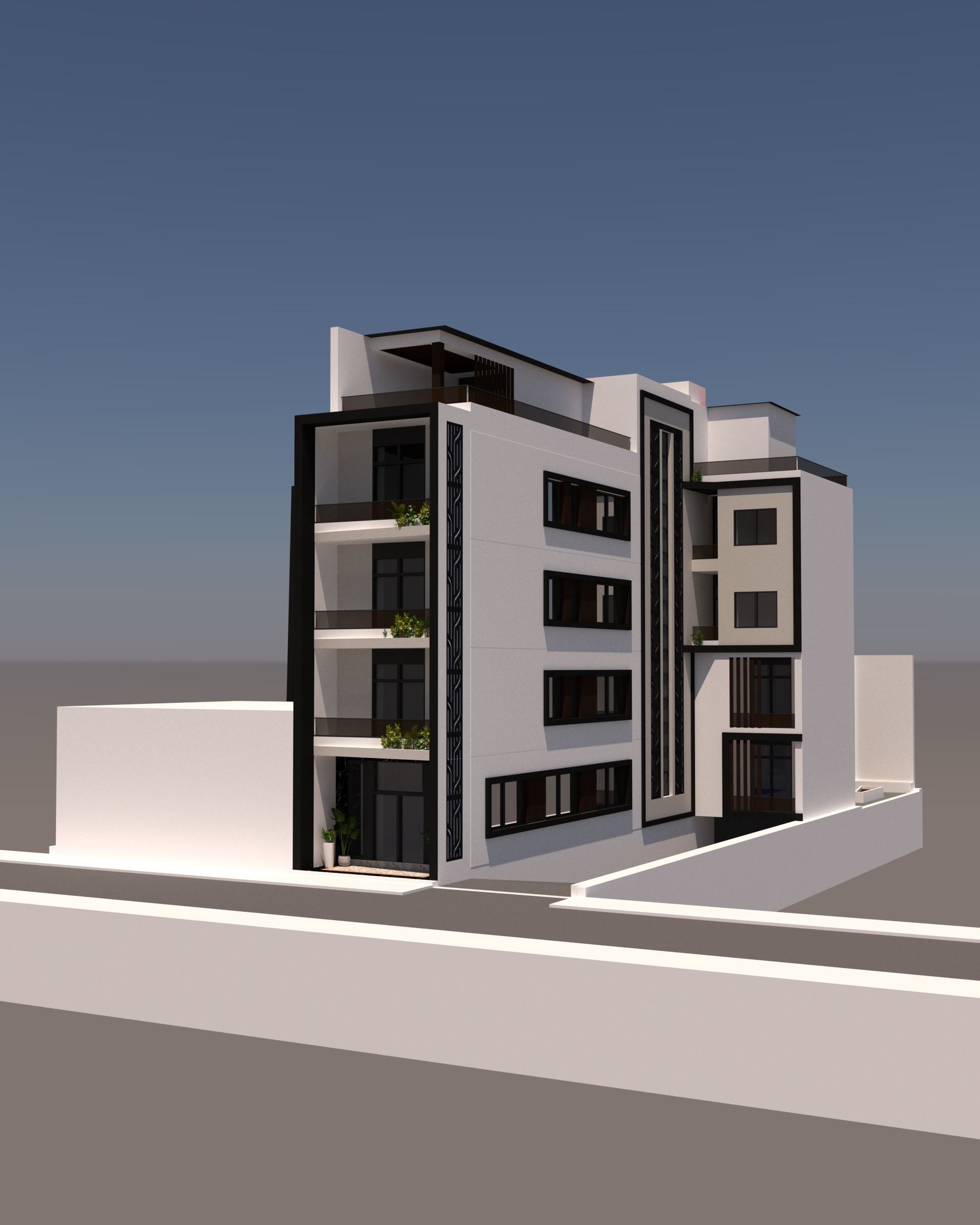 Building Real Estate model with Floor plans  3D model_1