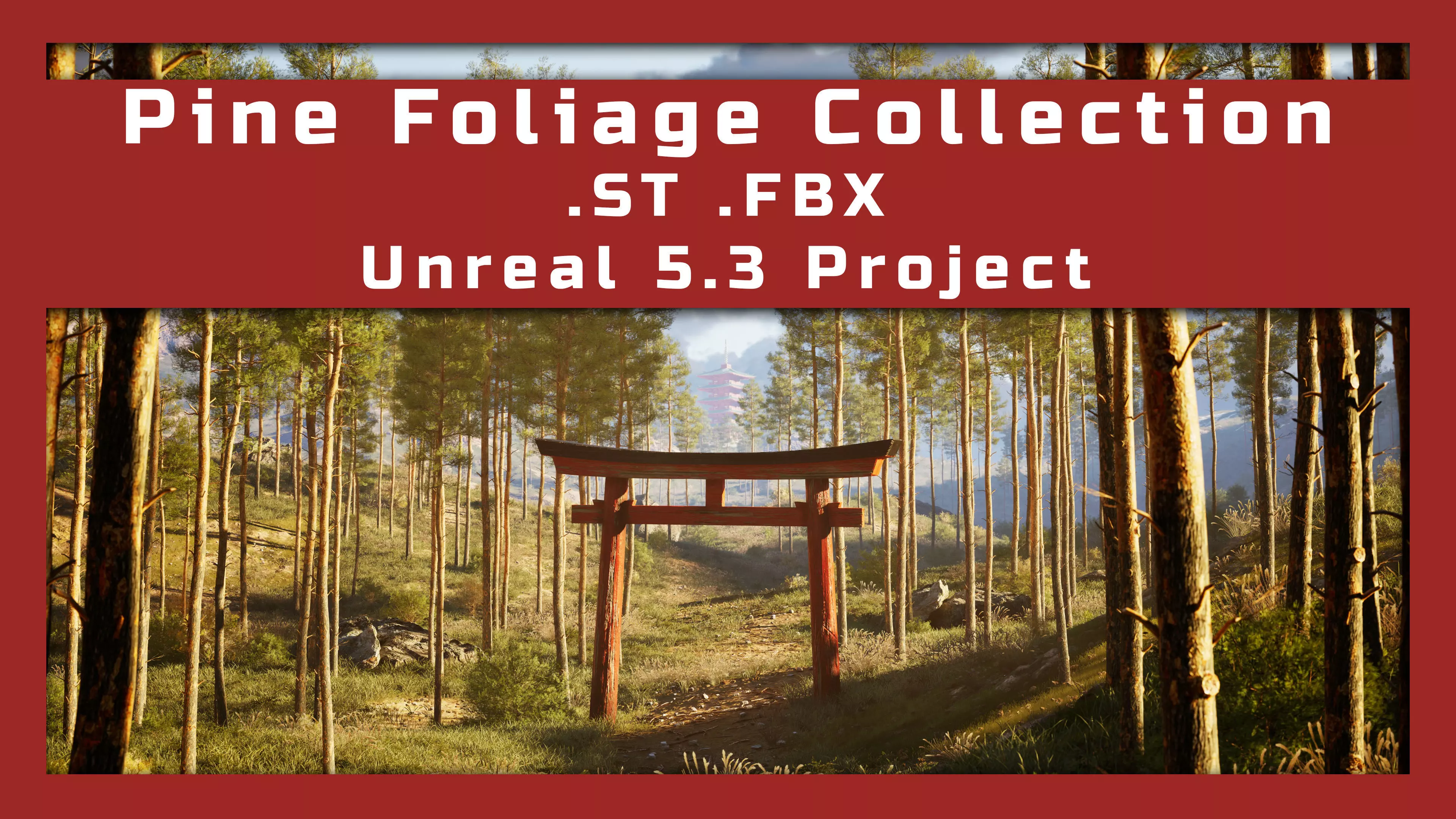 Pine Foliage Collection Game Ready - Low Poly Low-poly 3D model_0