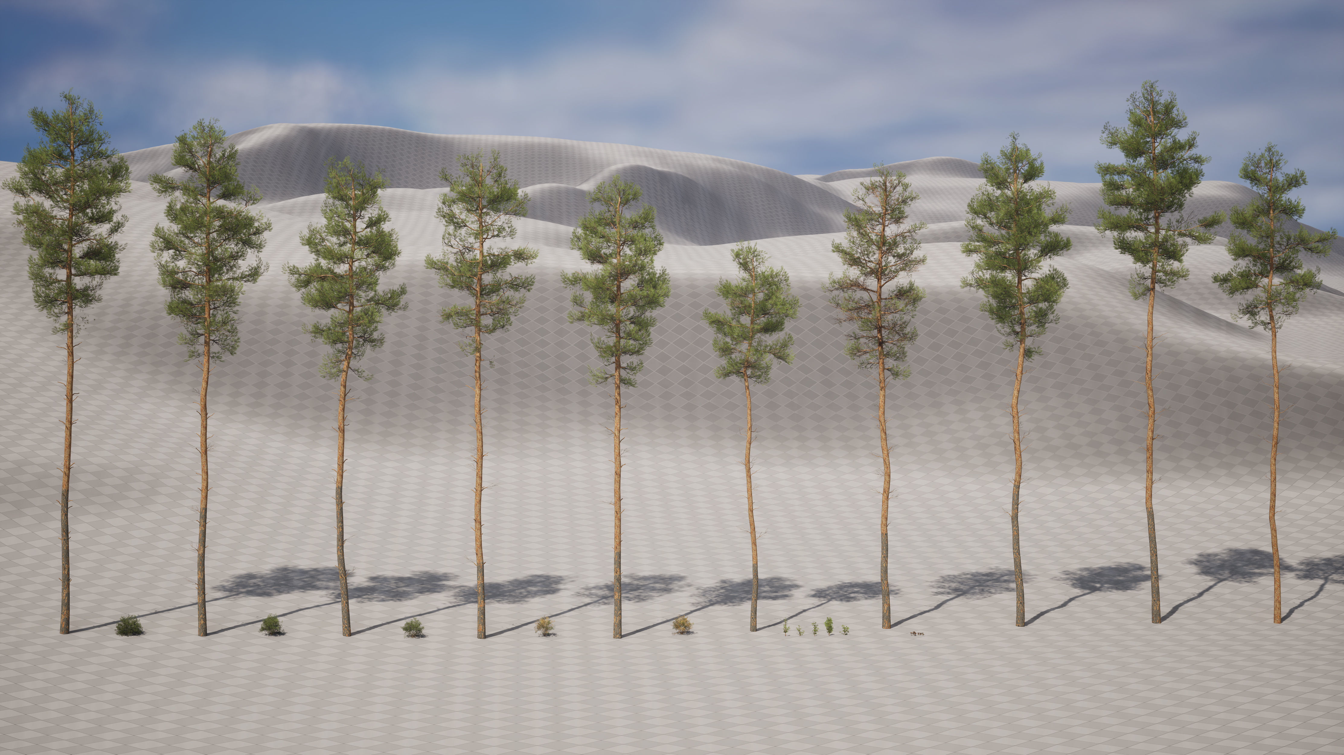 Pine Foliage Collection Game Ready - Low Poly Low-poly 3D model_7